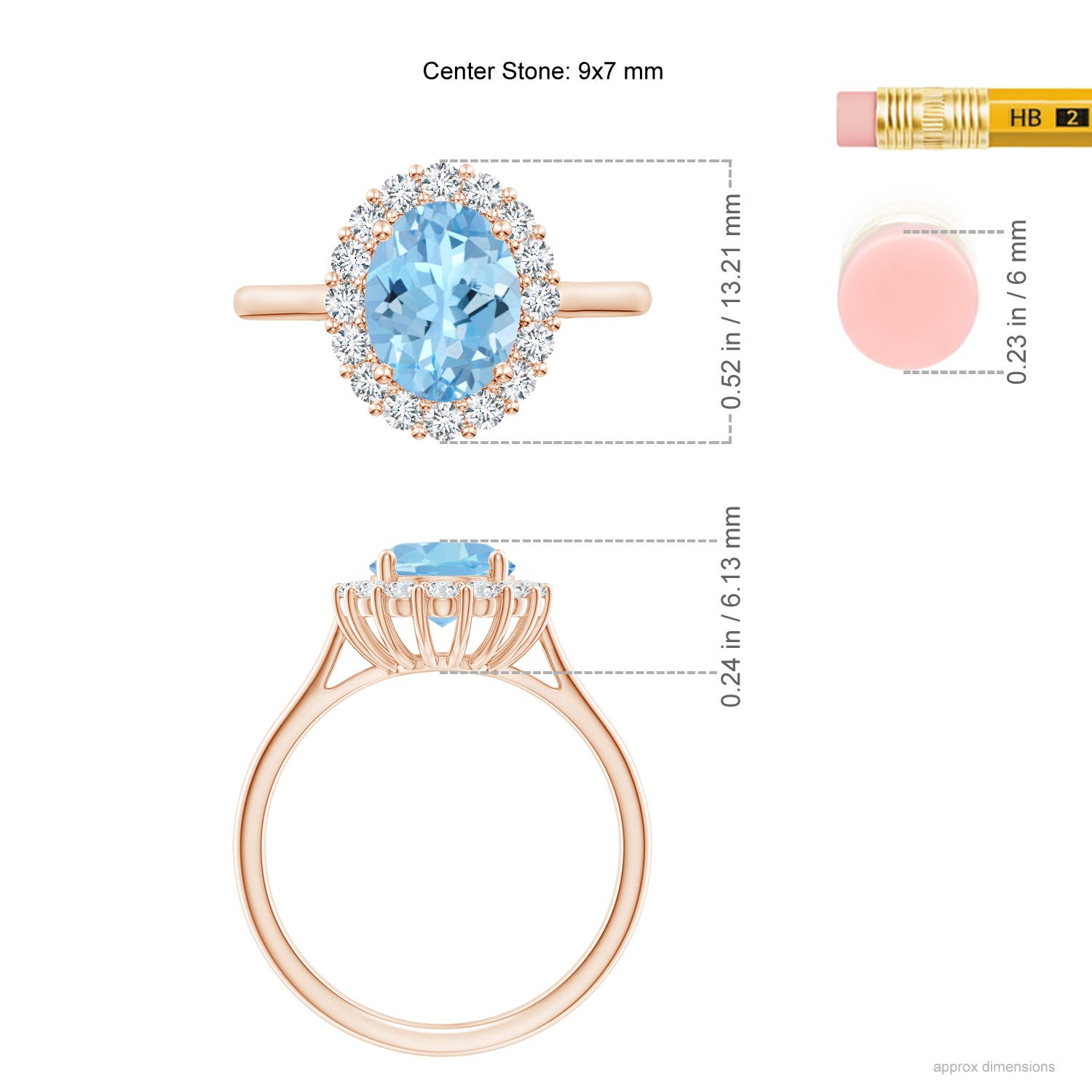 AAAA - Aquamarine / 1.9 CT / 14 KT Rose Gold