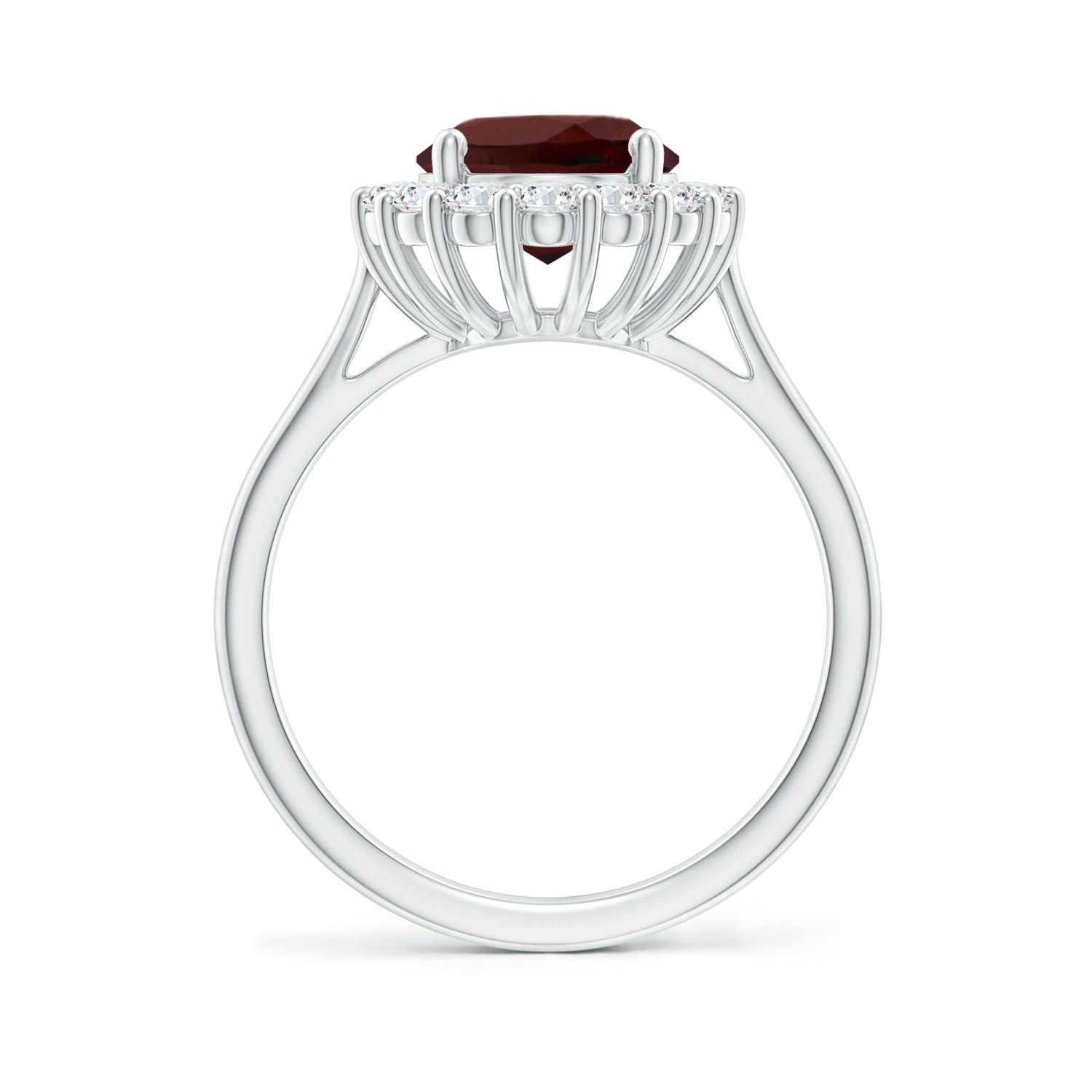 AA - Garnet / 3.51 CT / 14 KT White Gold