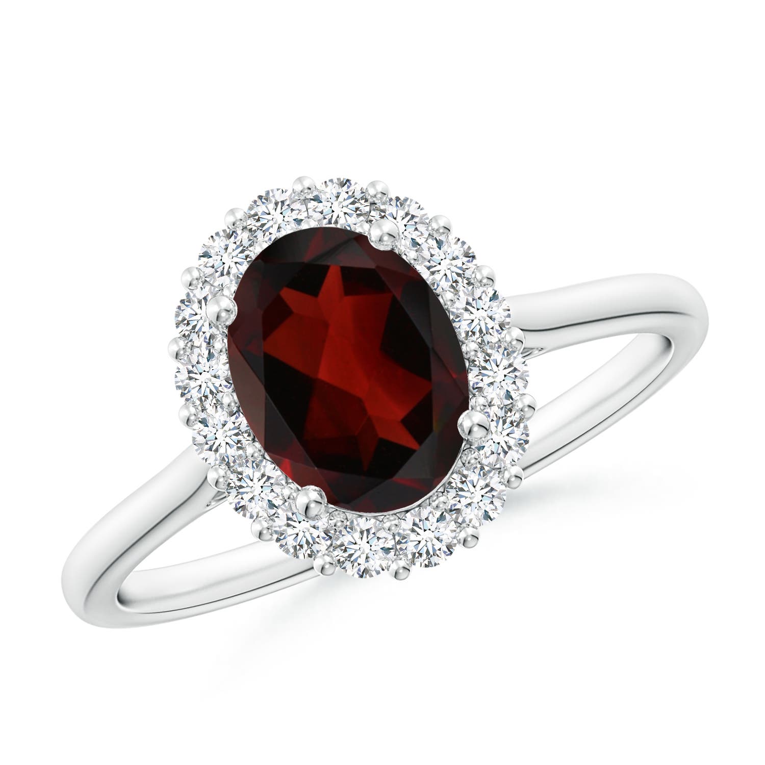 AA - Garnet / 1.74 CT / 14 KT White Gold