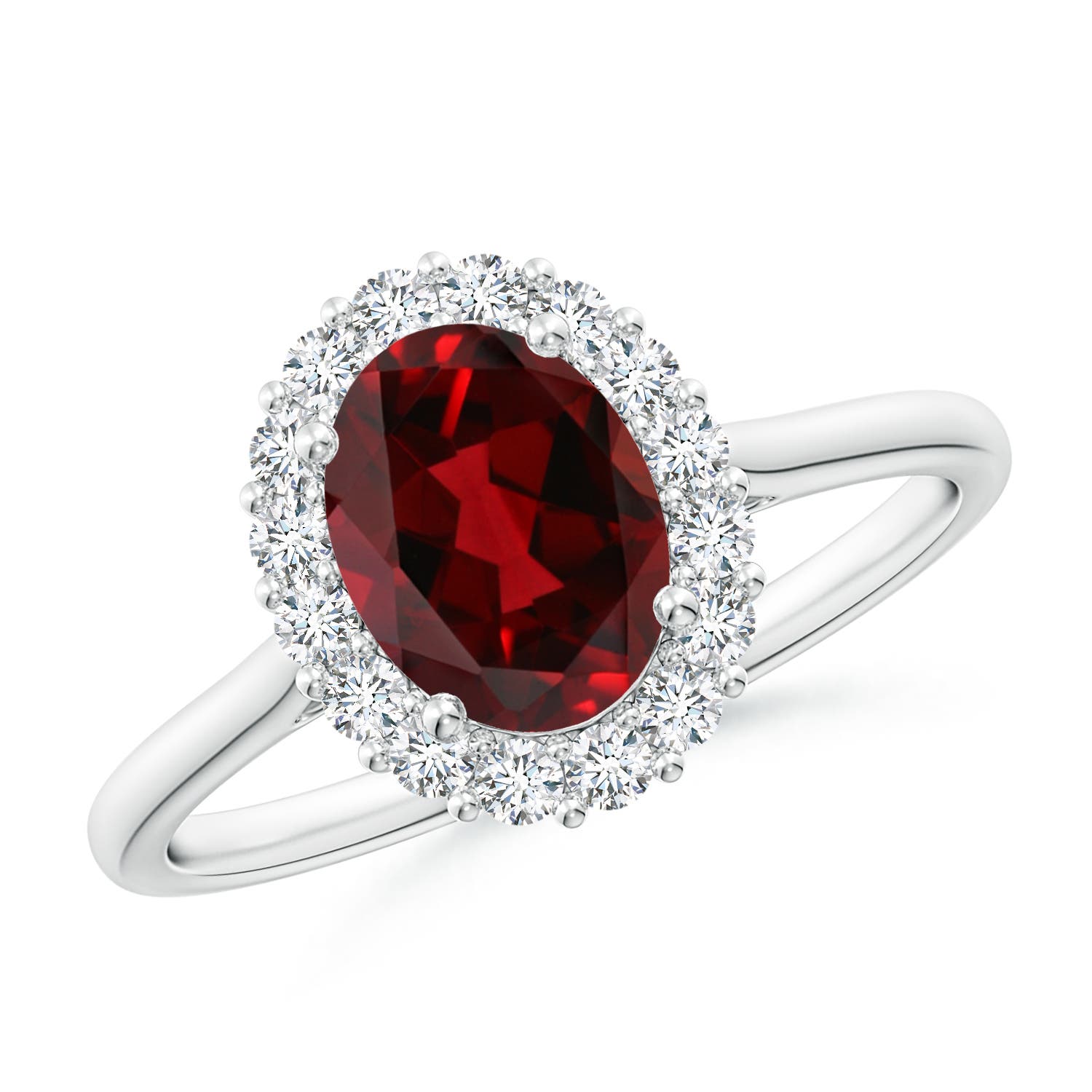 AAAA - Garnet / 1.74 CT / 14 KT White Gold