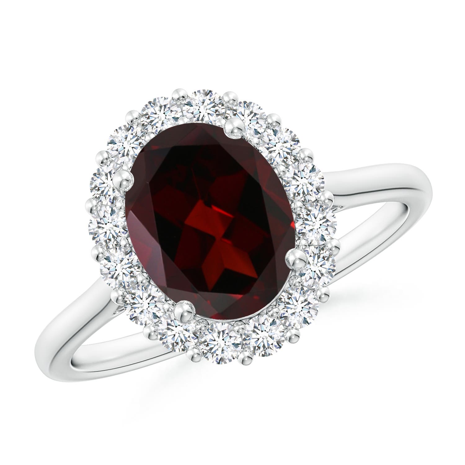 A - Garnet / 2.4 CT / 14 KT White Gold