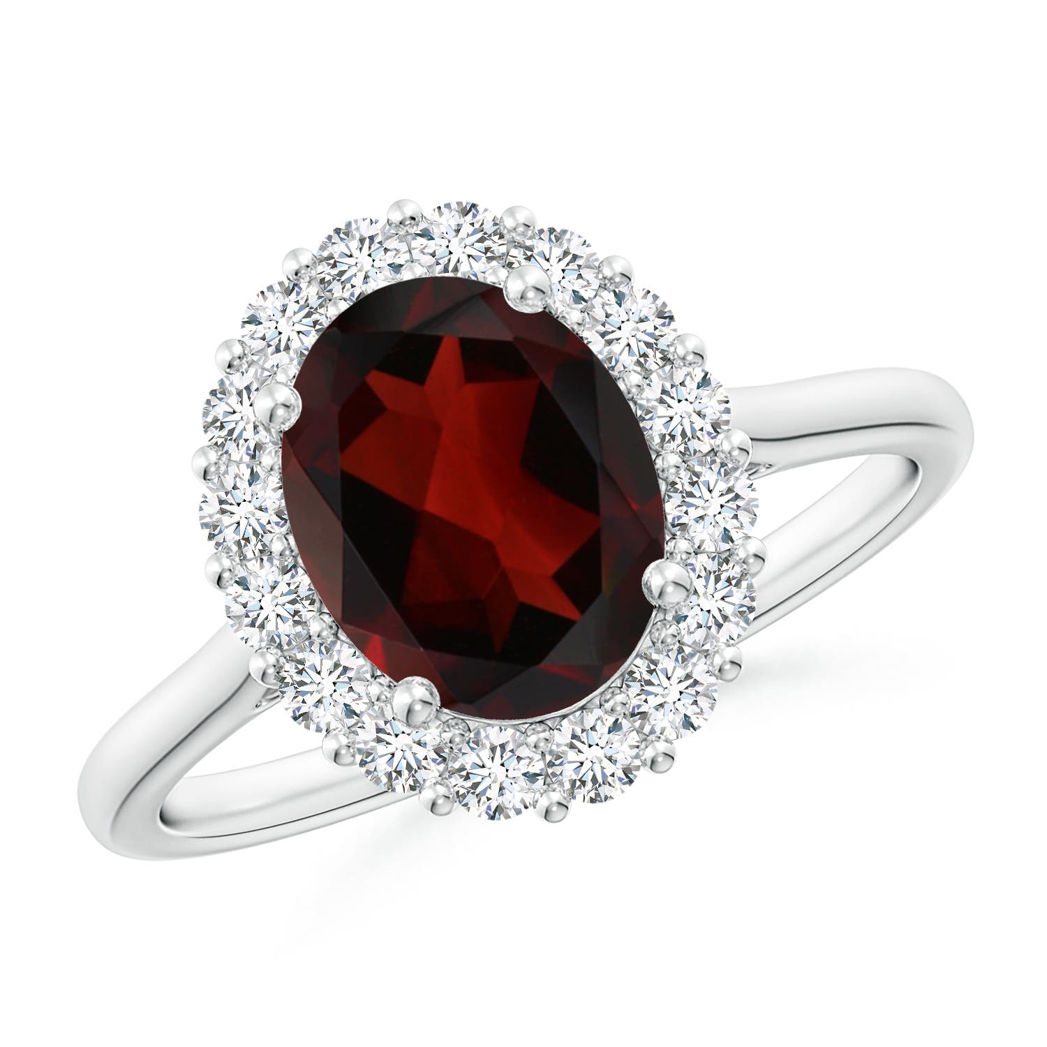 AA - Garnet / 2.4 CT / 14 KT White Gold