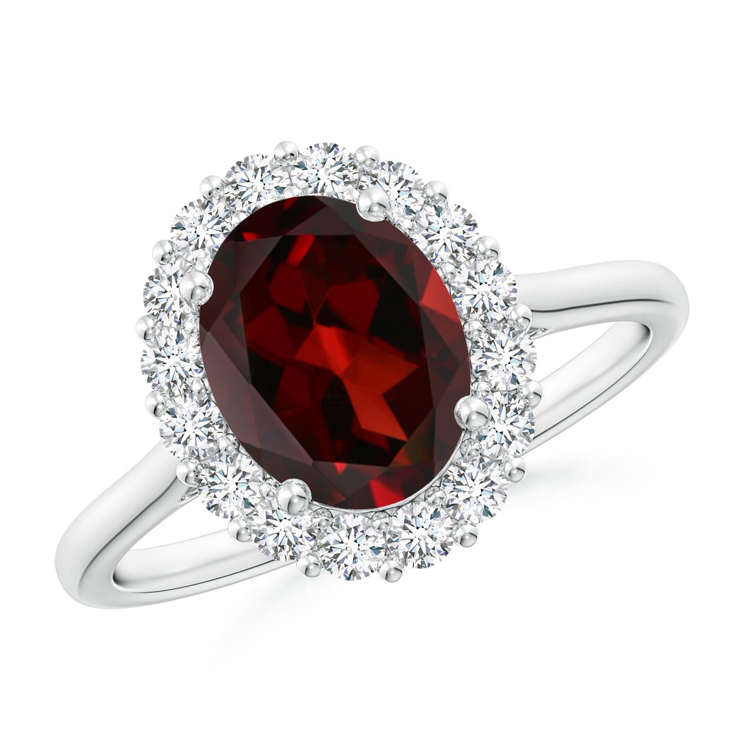 AAA - Garnet / 2.4 CT / 14 KT White Gold