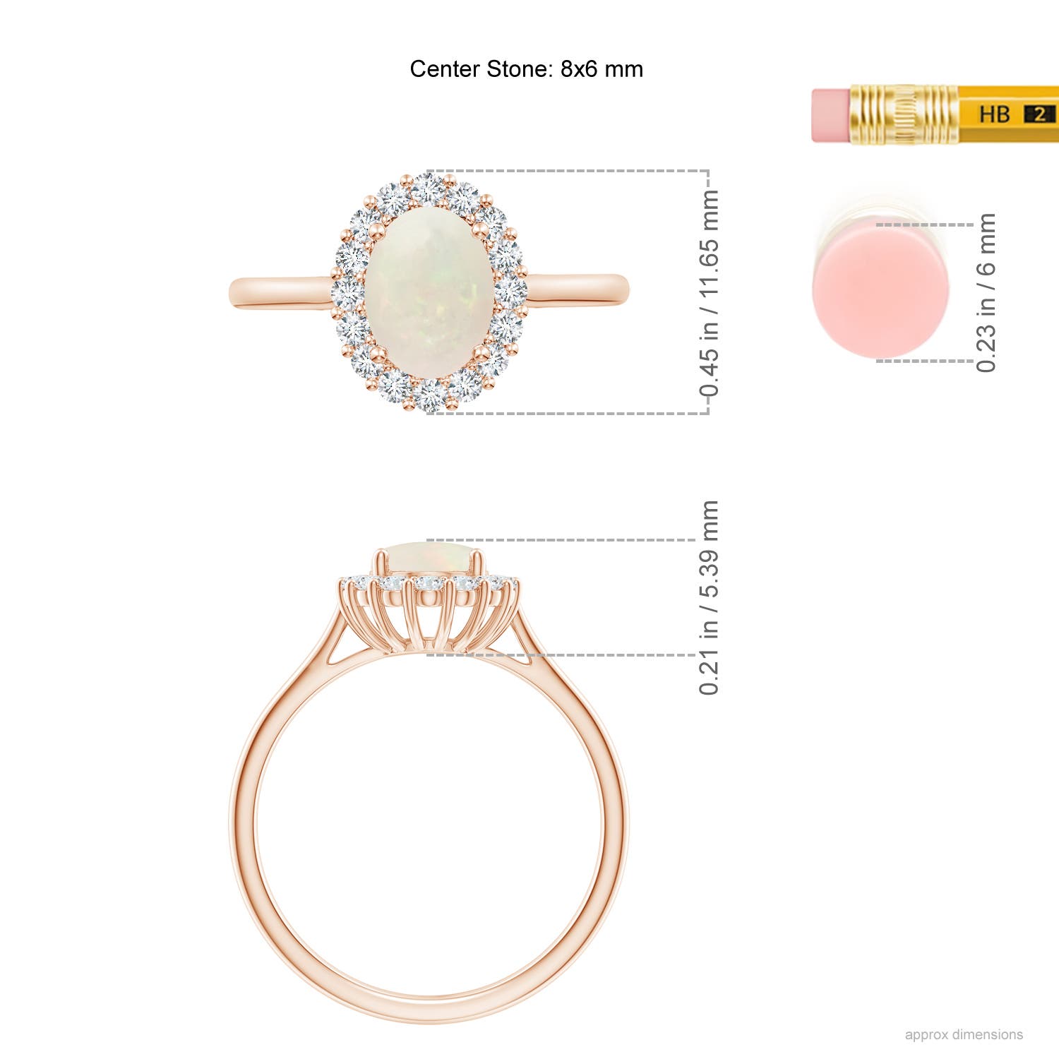 A - Opal / 1.09 CT / 14 KT Rose Gold