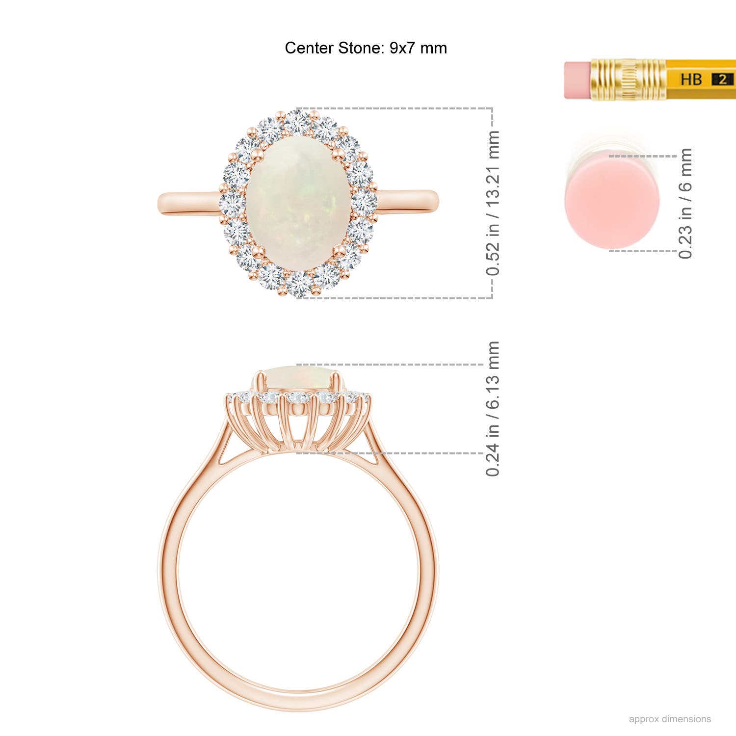 A - Opal / 1.5 CT / 14 KT Rose Gold