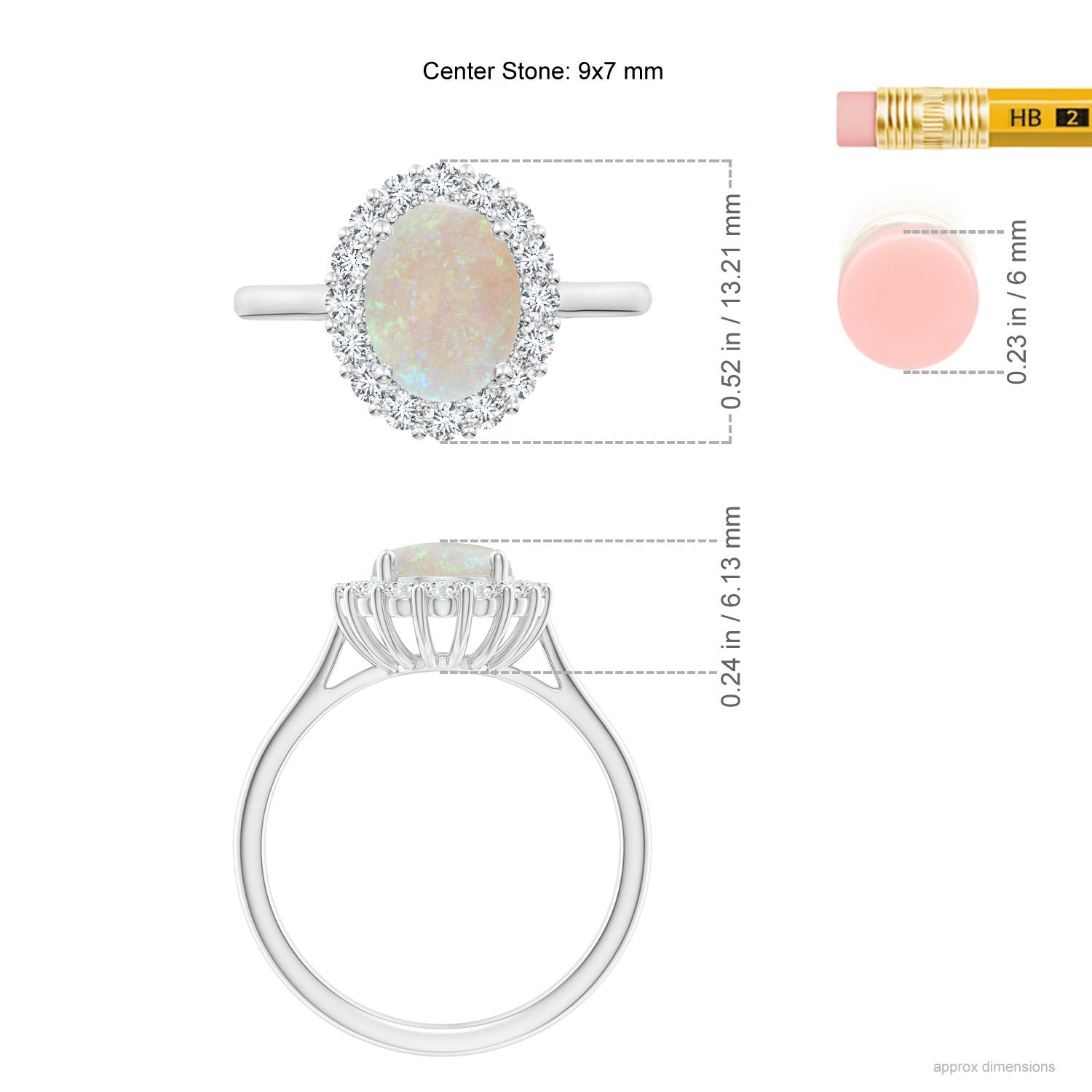 AA - Opal / 1.5 CT / 14 KT White Gold