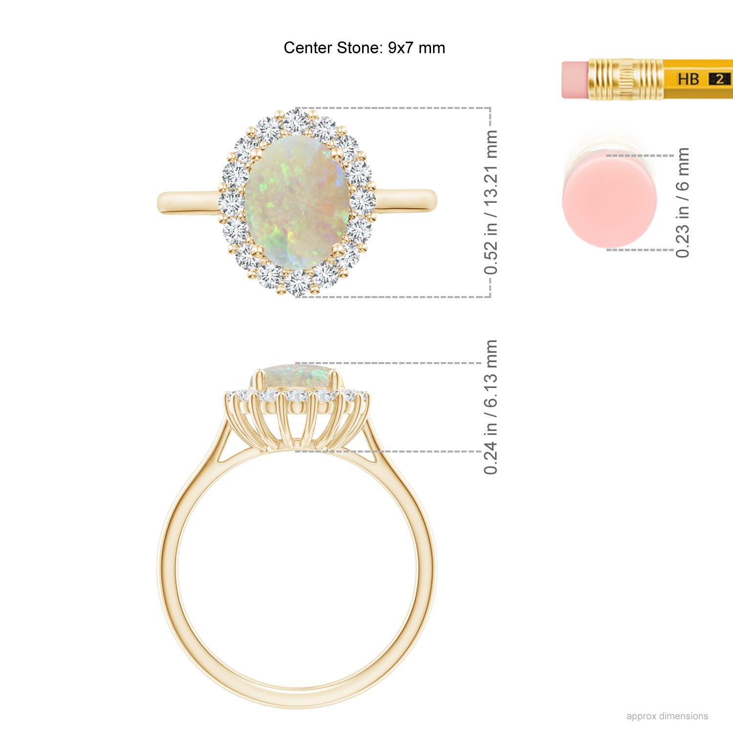 AAA - Opal / 1.5 CT / 14 KT Yellow Gold