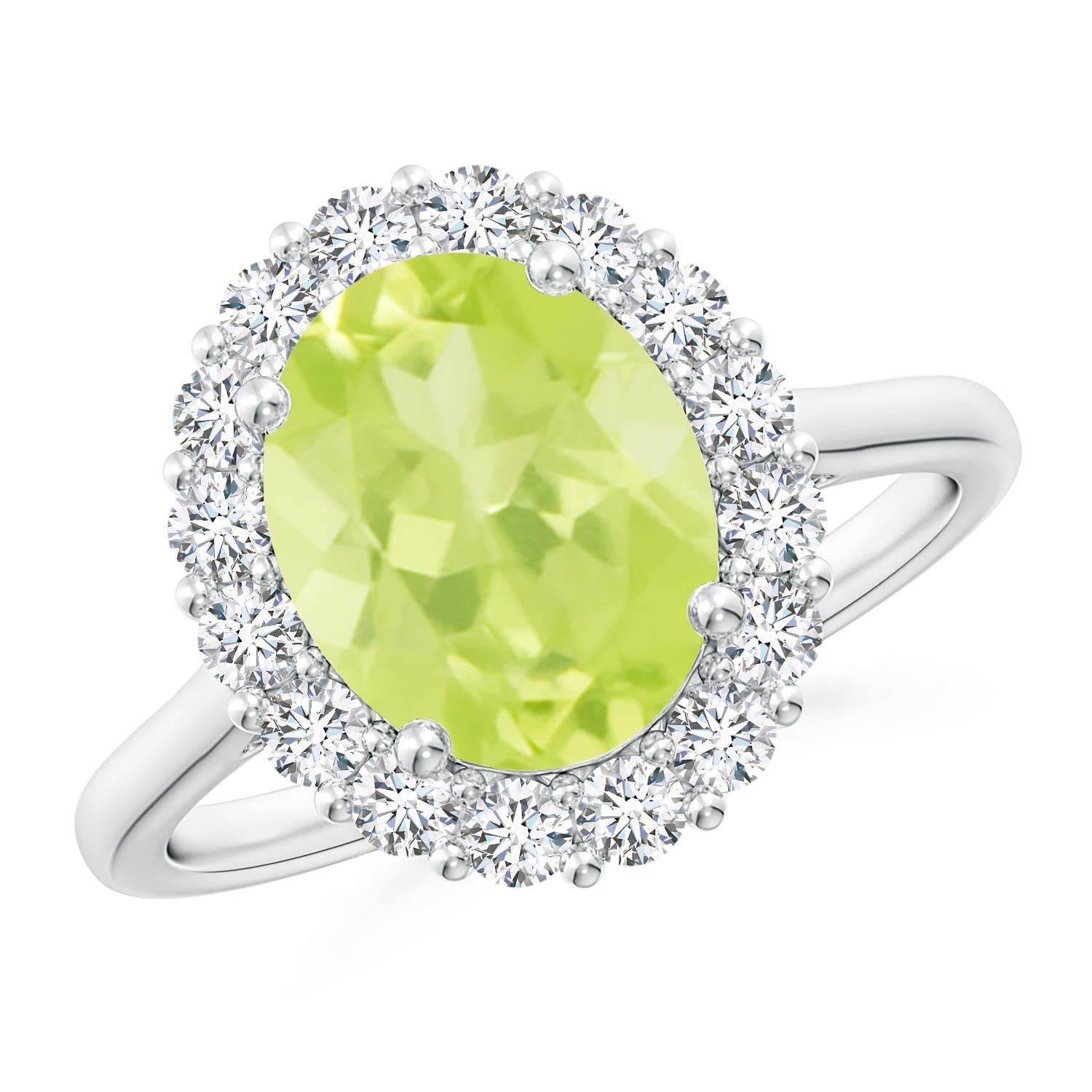 A - Peridot / 3.16 CT / 14 KT White Gold