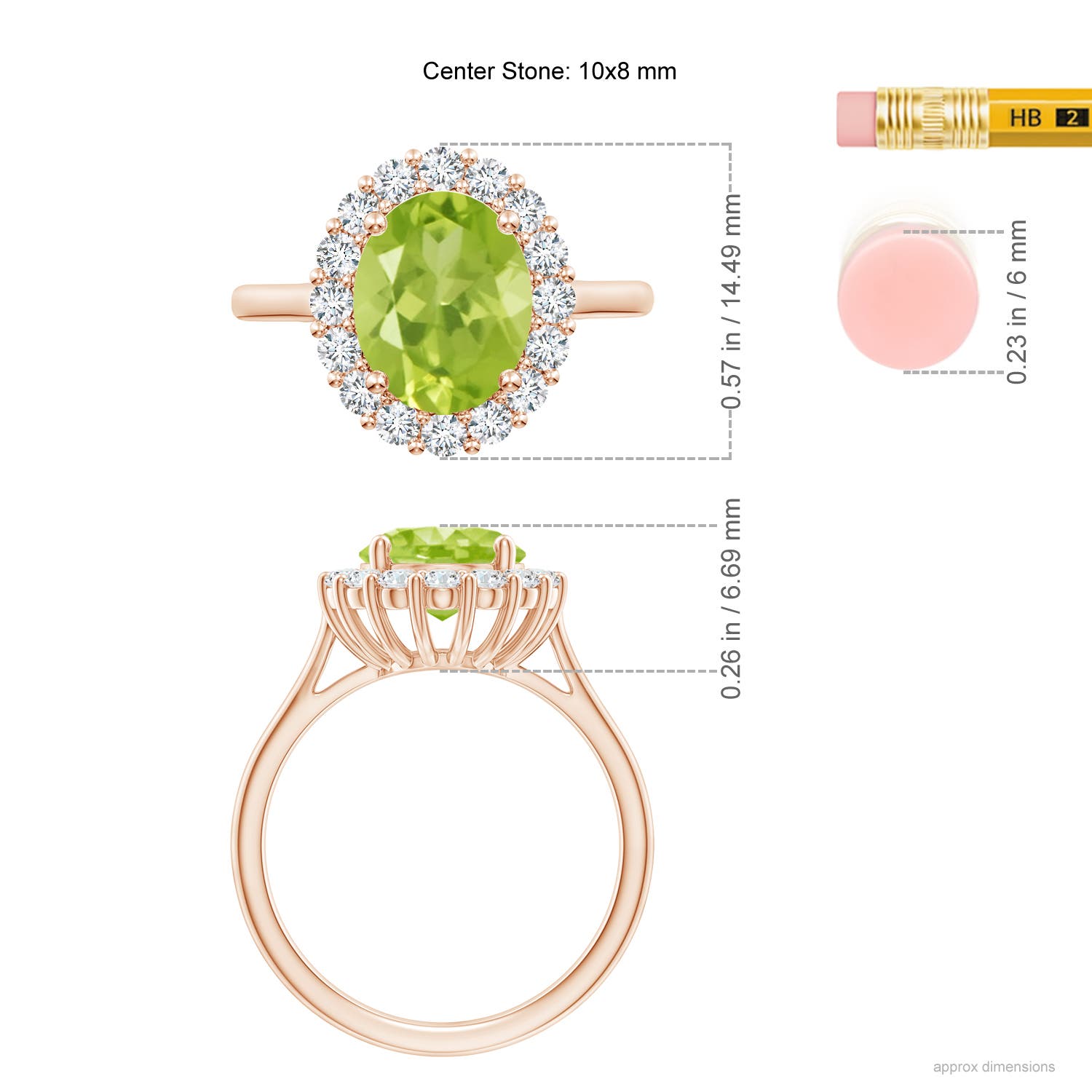 AA - Peridot / 3.16 CT / 14 KT Rose Gold