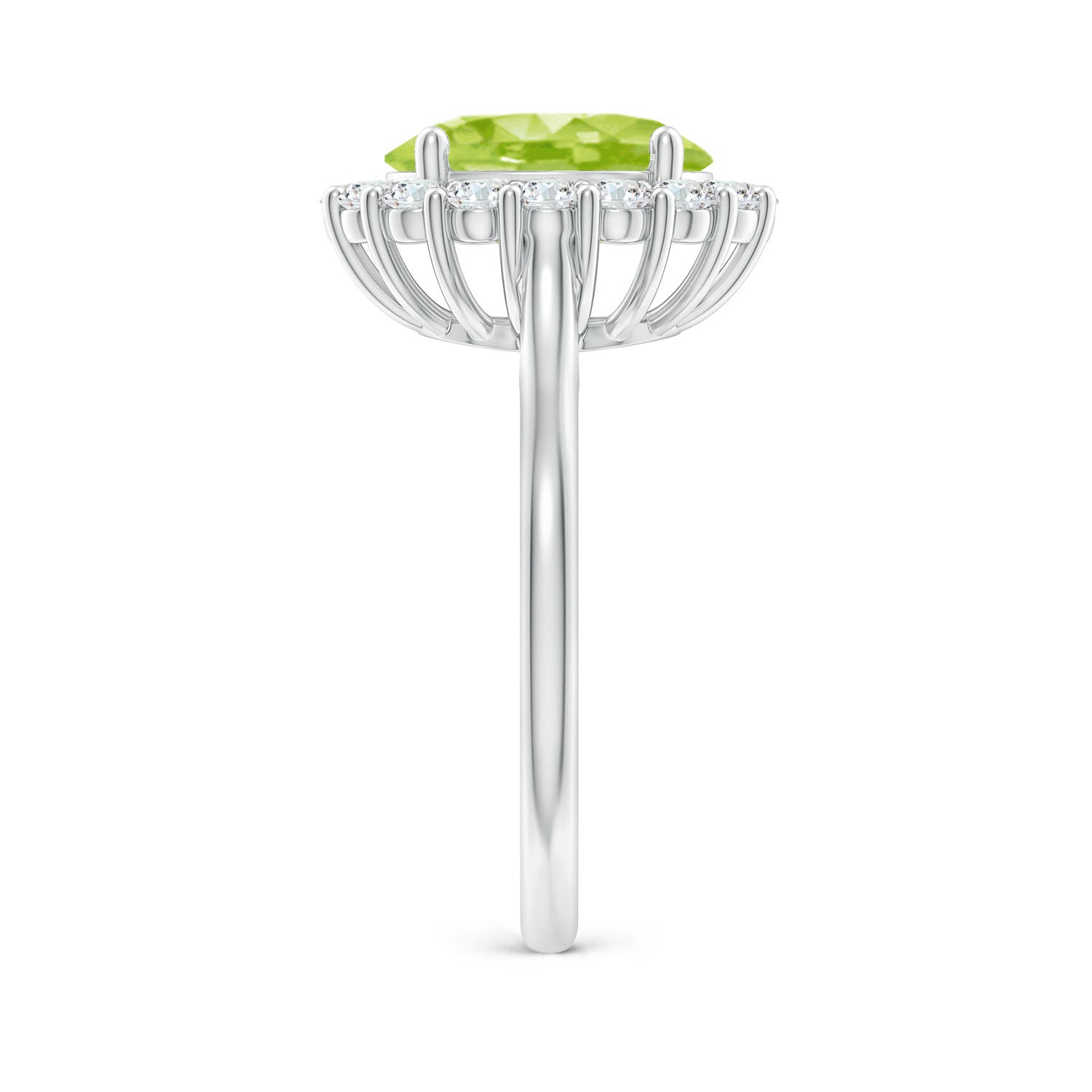 AA - Peridot / 3.16 CT / 14 KT White Gold