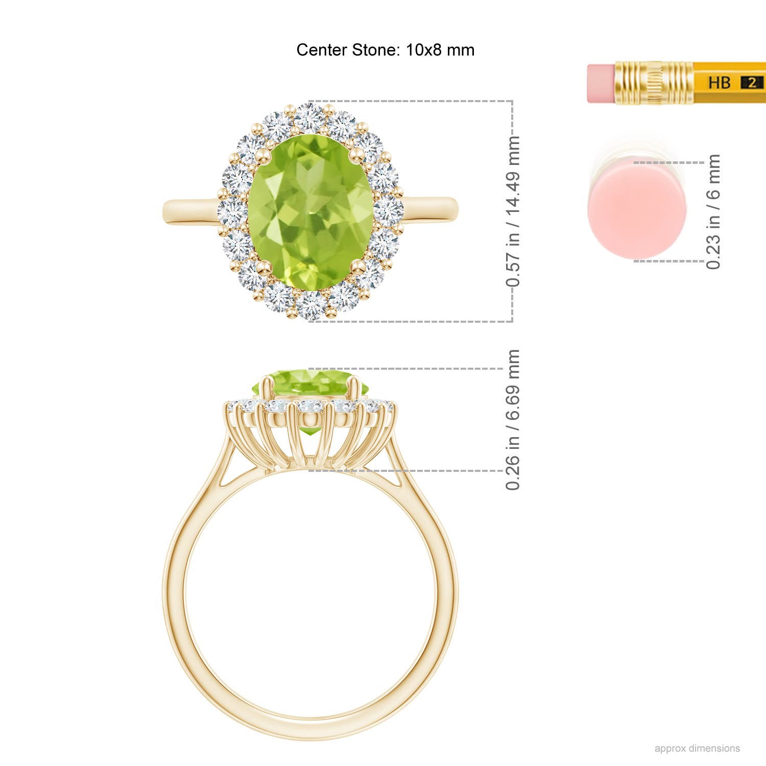 AA - Peridot / 3.16 CT / 14 KT Yellow Gold