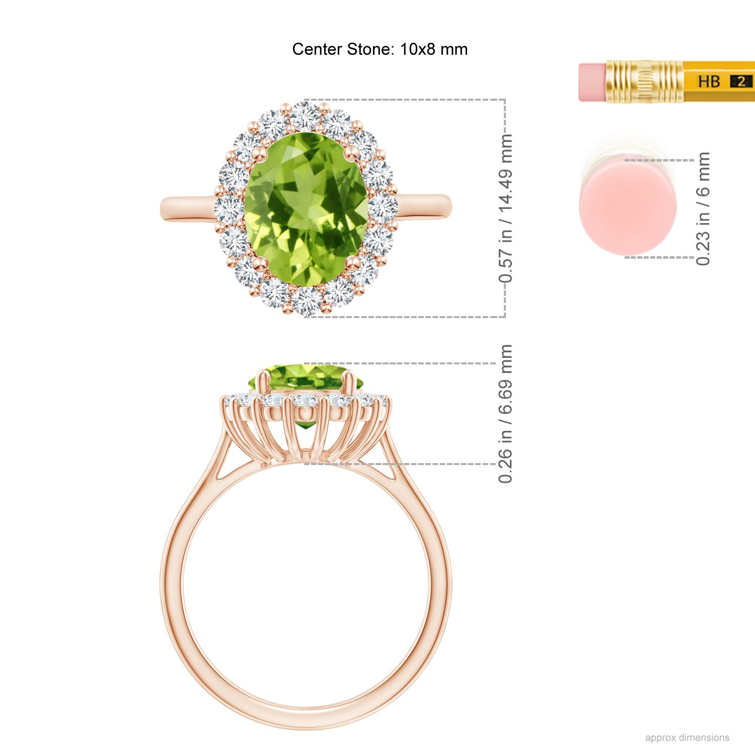 AAA - Peridot / 3.16 CT / 14 KT Rose Gold