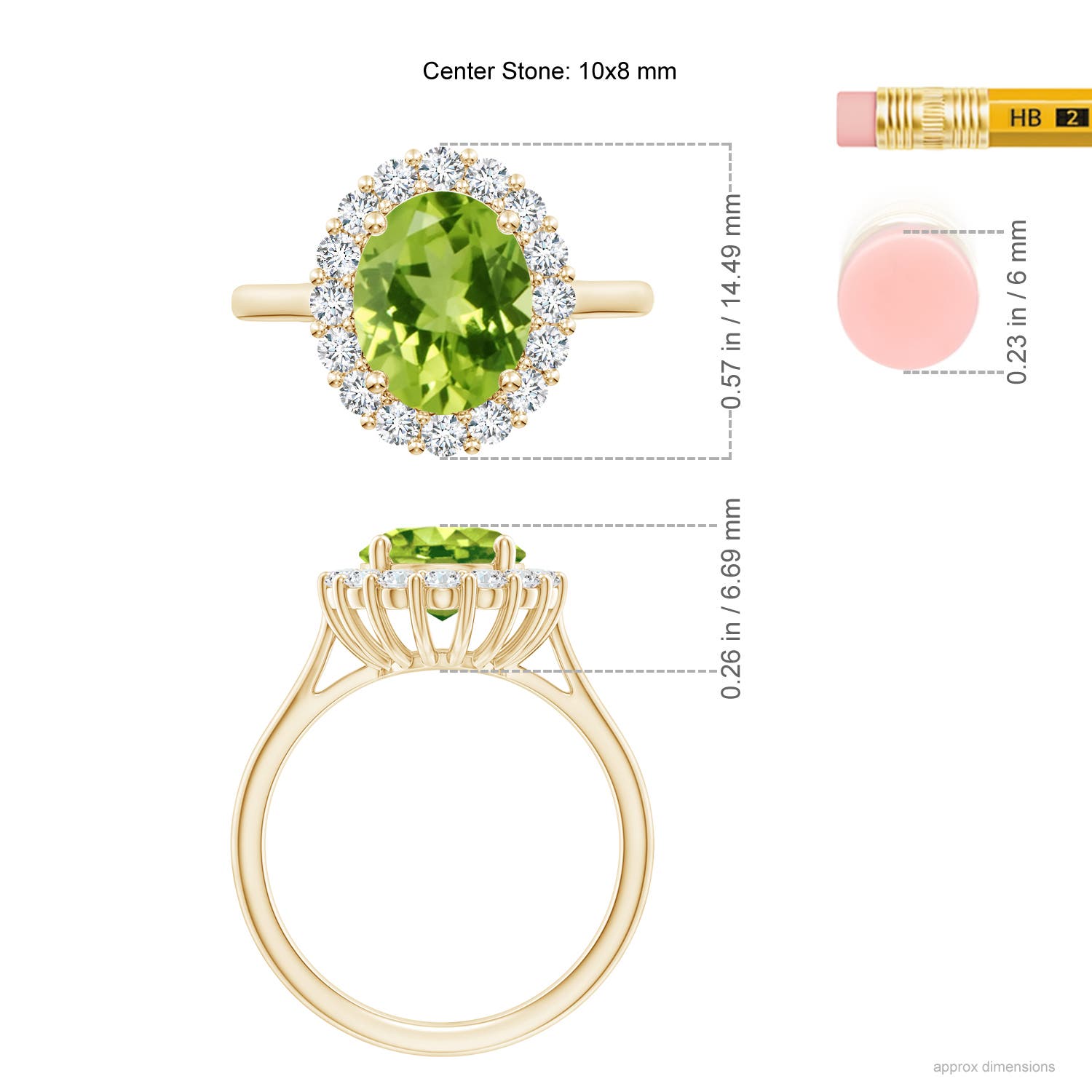 AAA - Peridot / 3.16 CT / 14 KT Yellow Gold