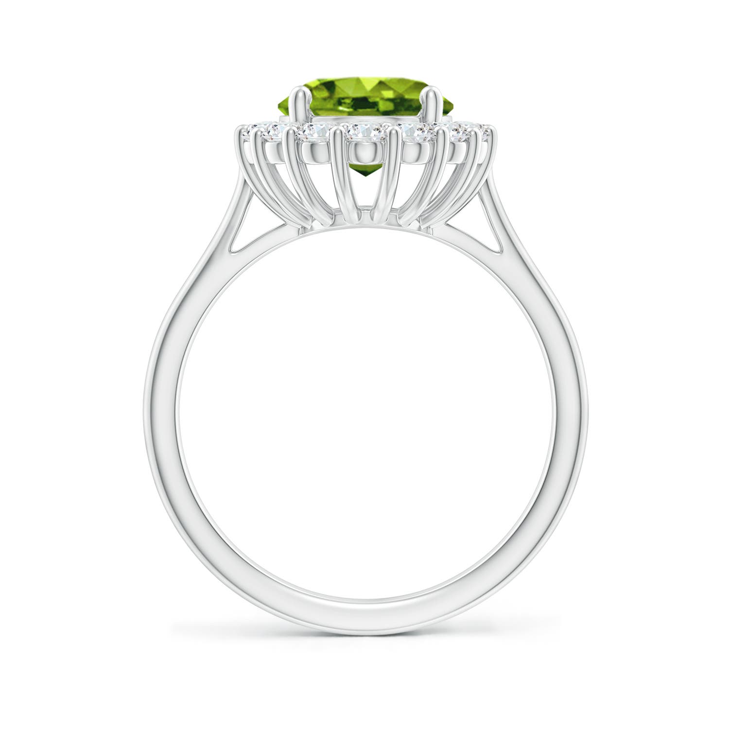 AAAA - Peridot / 3.16 CT / 14 KT White Gold