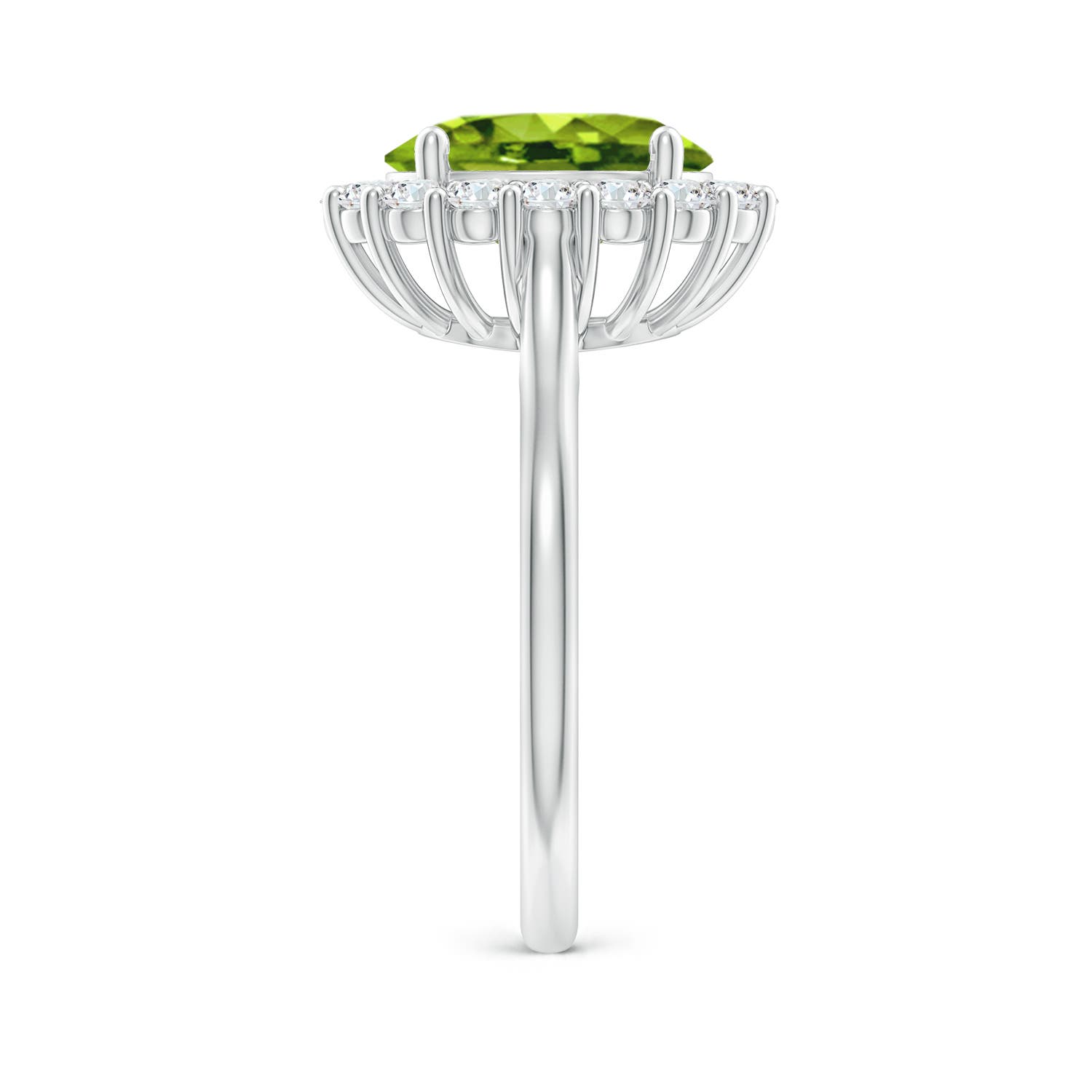 AAAA - Peridot / 3.16 CT / 14 KT White Gold