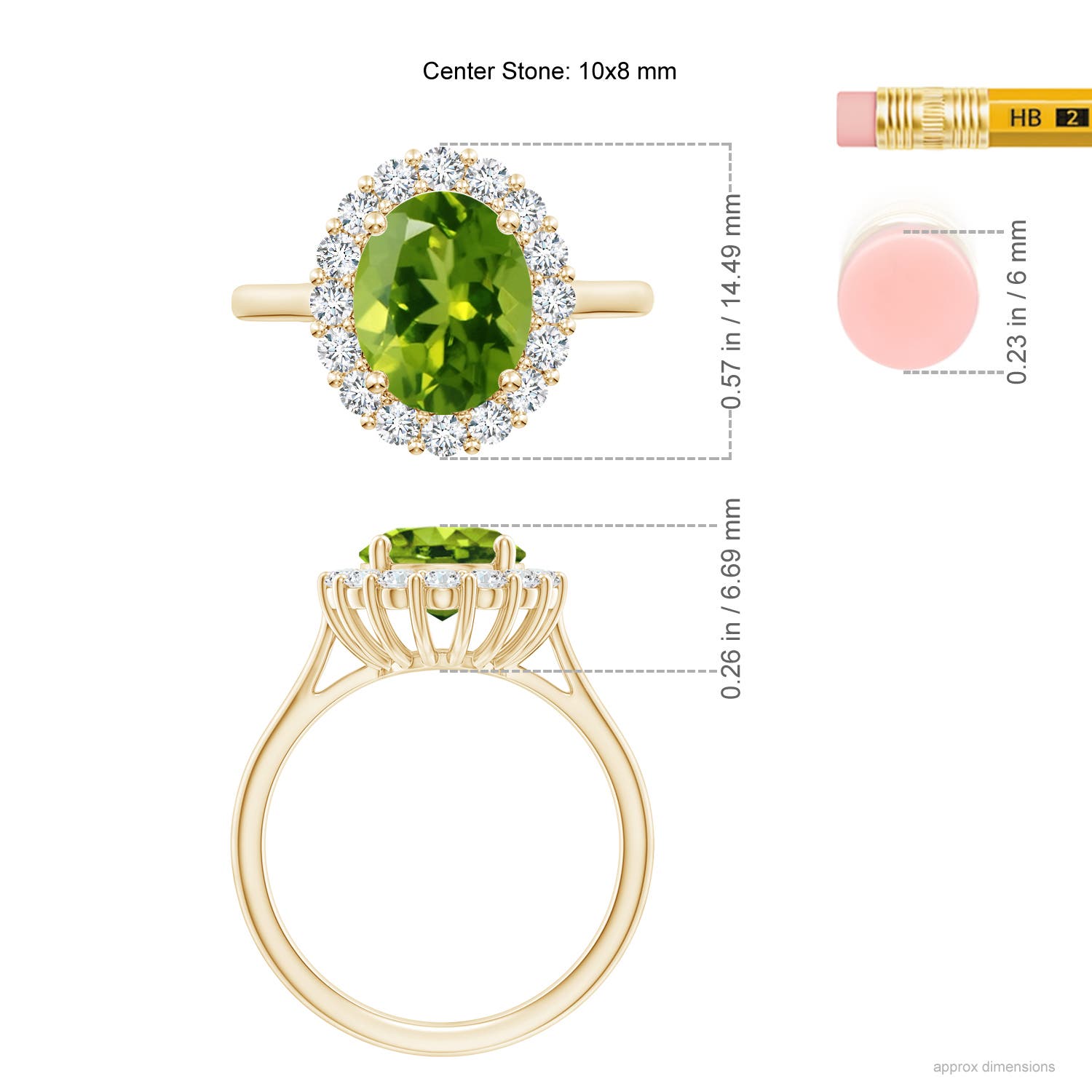 AAAA - Peridot / 3.16 CT / 14 KT Yellow Gold