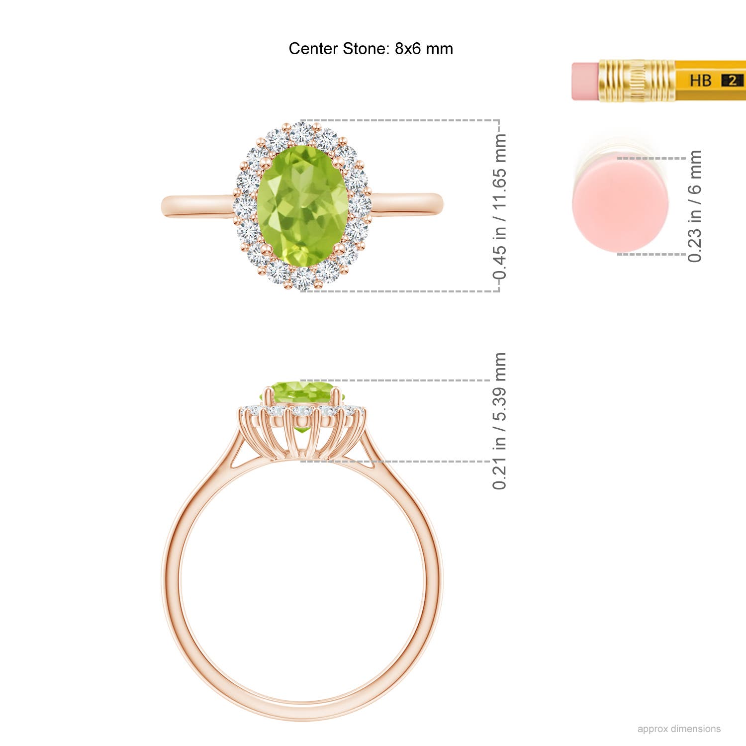 AA - Peridot / 1.64 CT / 14 KT Rose Gold