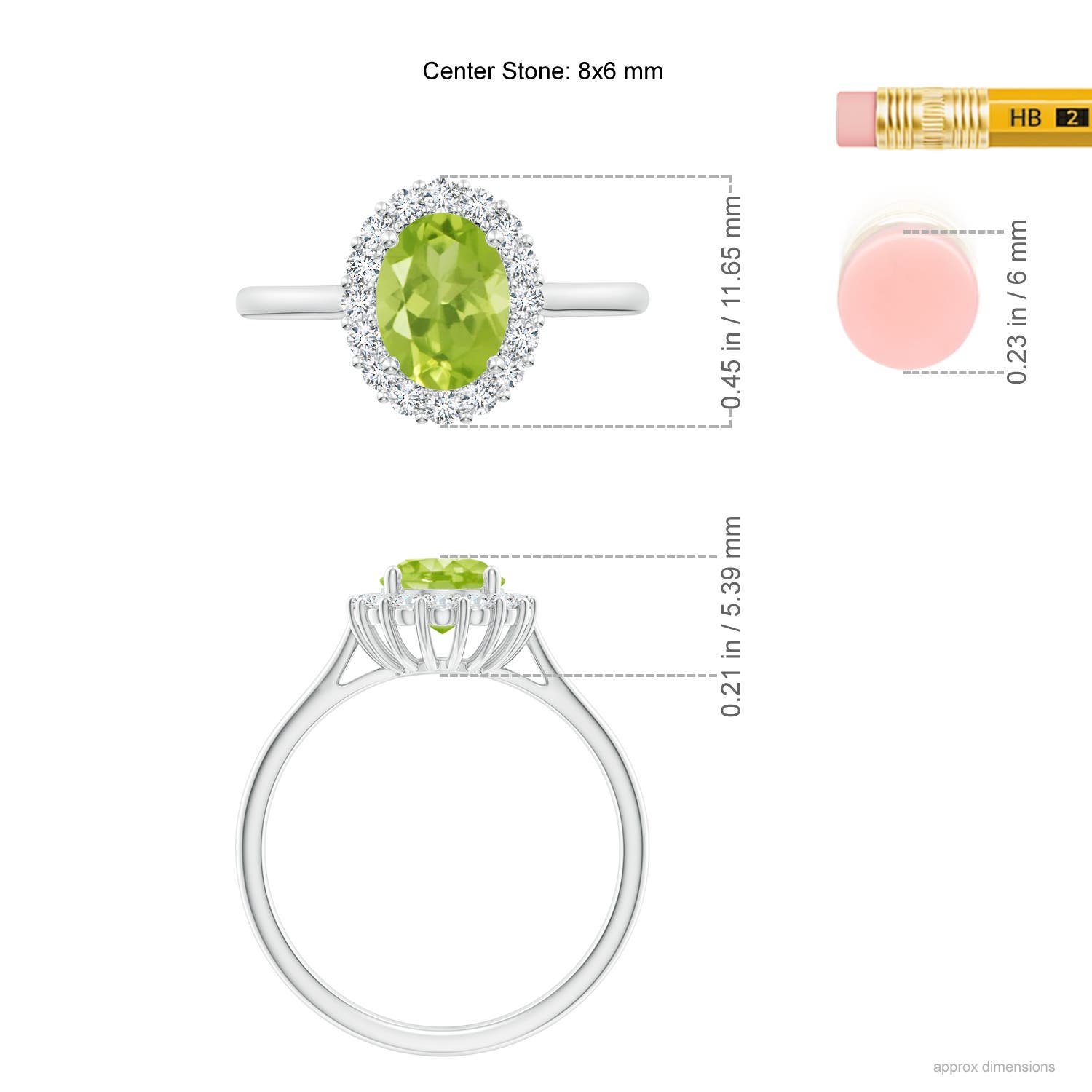 AA - Peridot / 1.64 CT / 14 KT White Gold