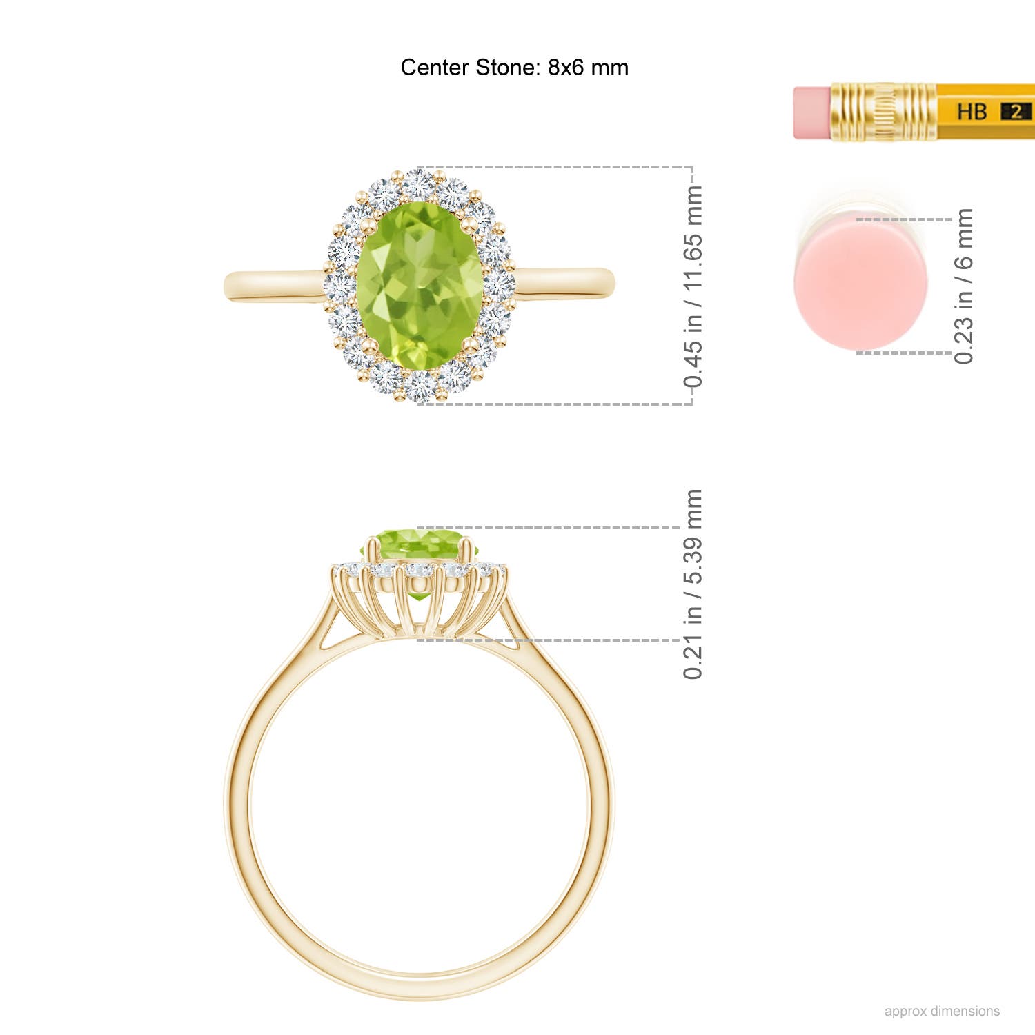 AA - Peridot / 1.64 CT / 14 KT Yellow Gold