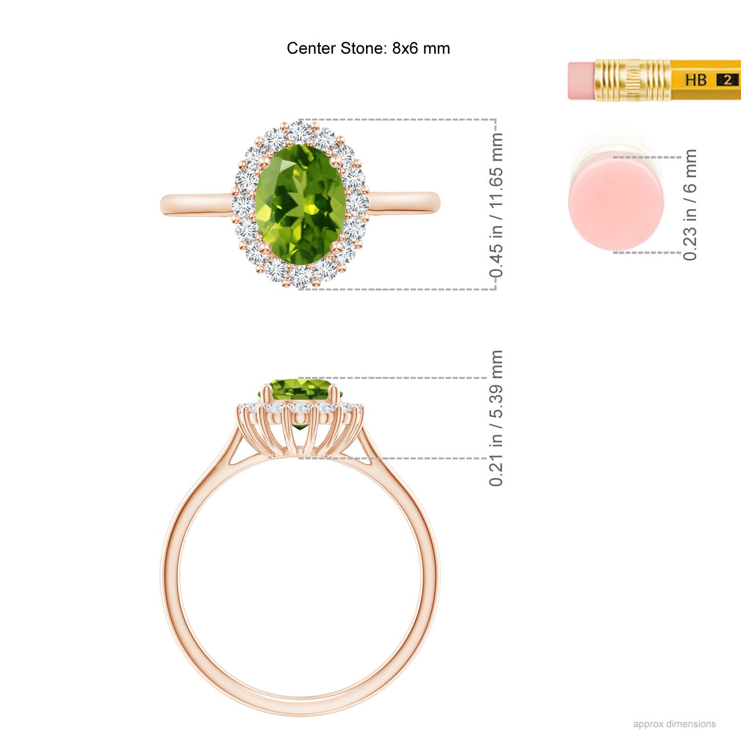 AAAA - Peridot / 1.64 CT / 14 KT Rose Gold