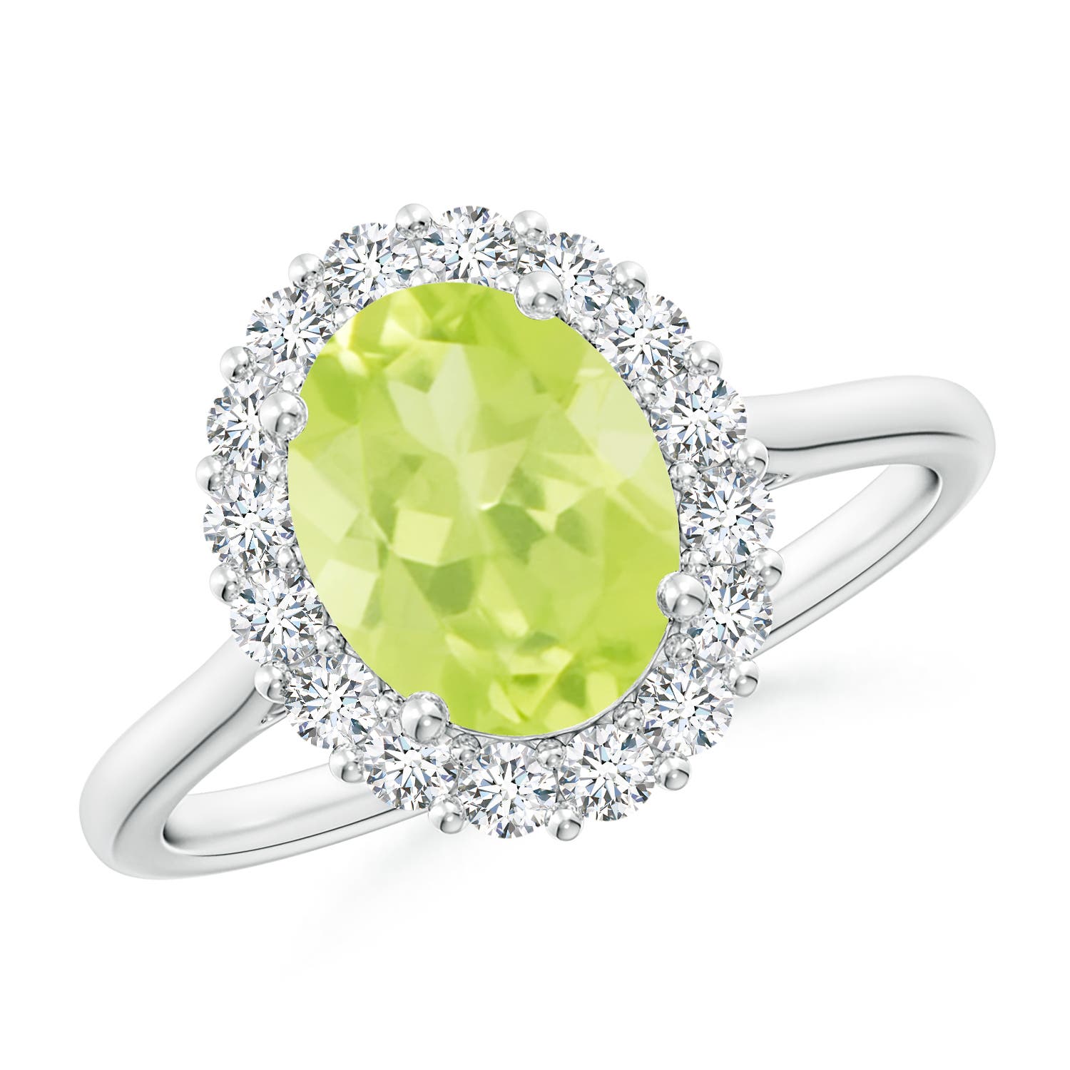 A - Peridot / 2.3 CT / 14 KT White Gold