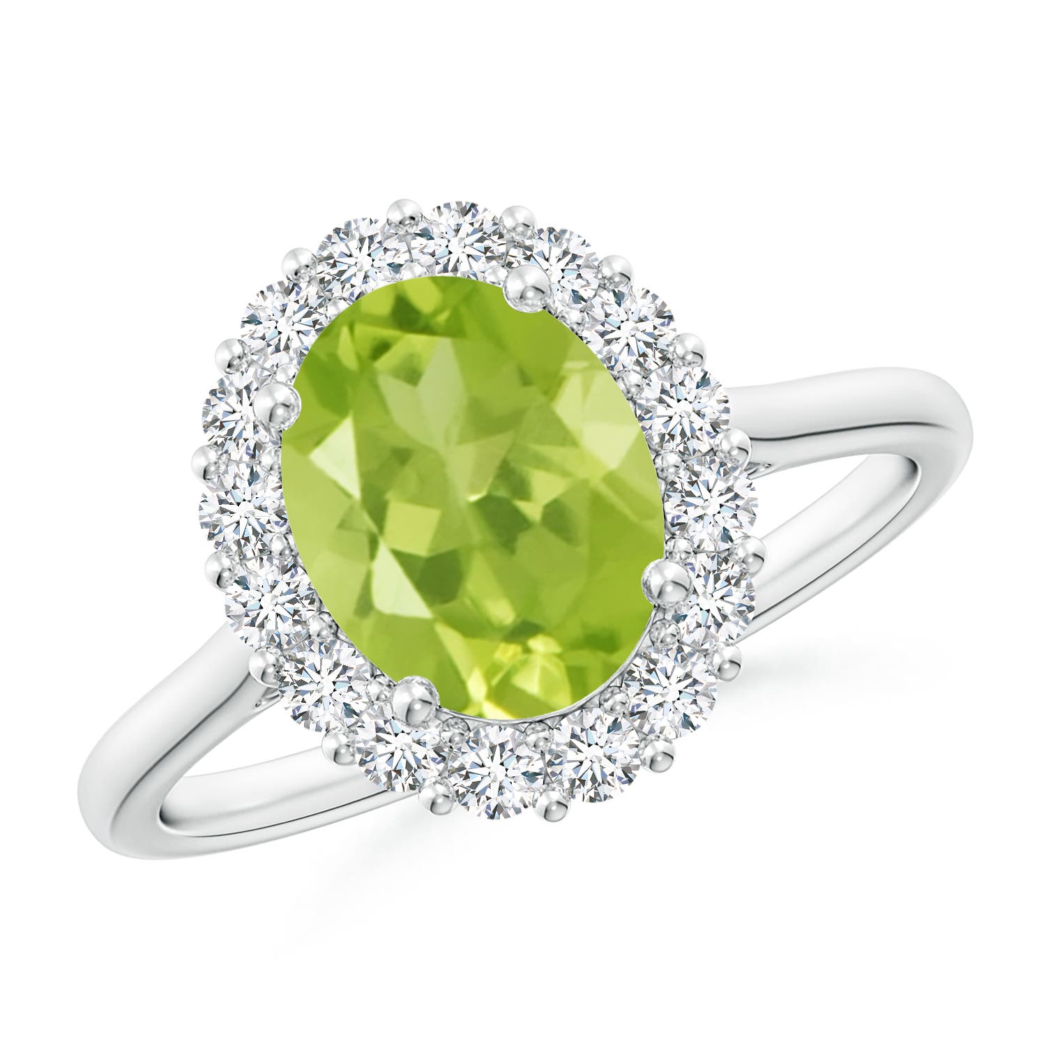 AA - Peridot / 2.3 CT / 14 KT White Gold