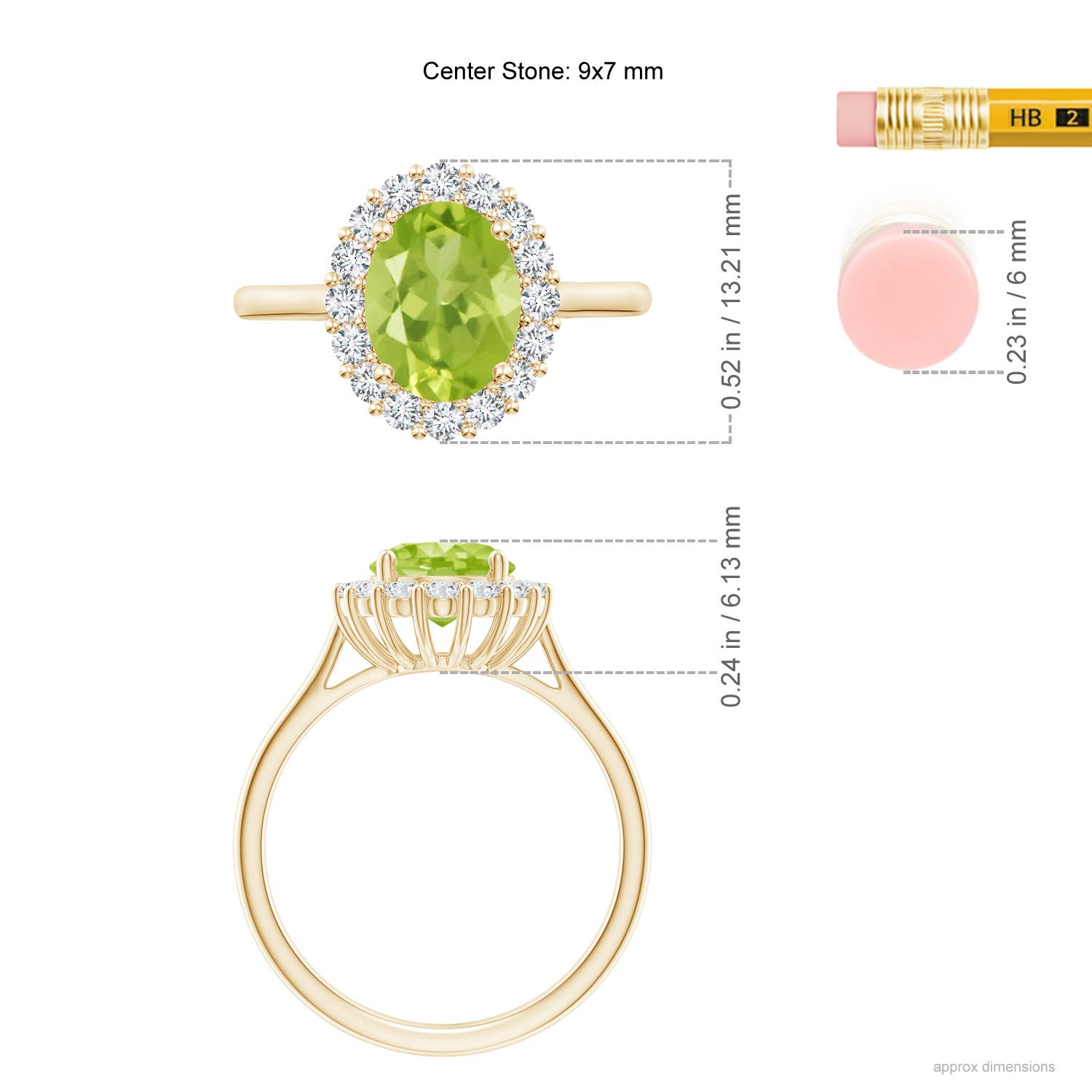 AA - Peridot / 2.3 CT / 14 KT Yellow Gold