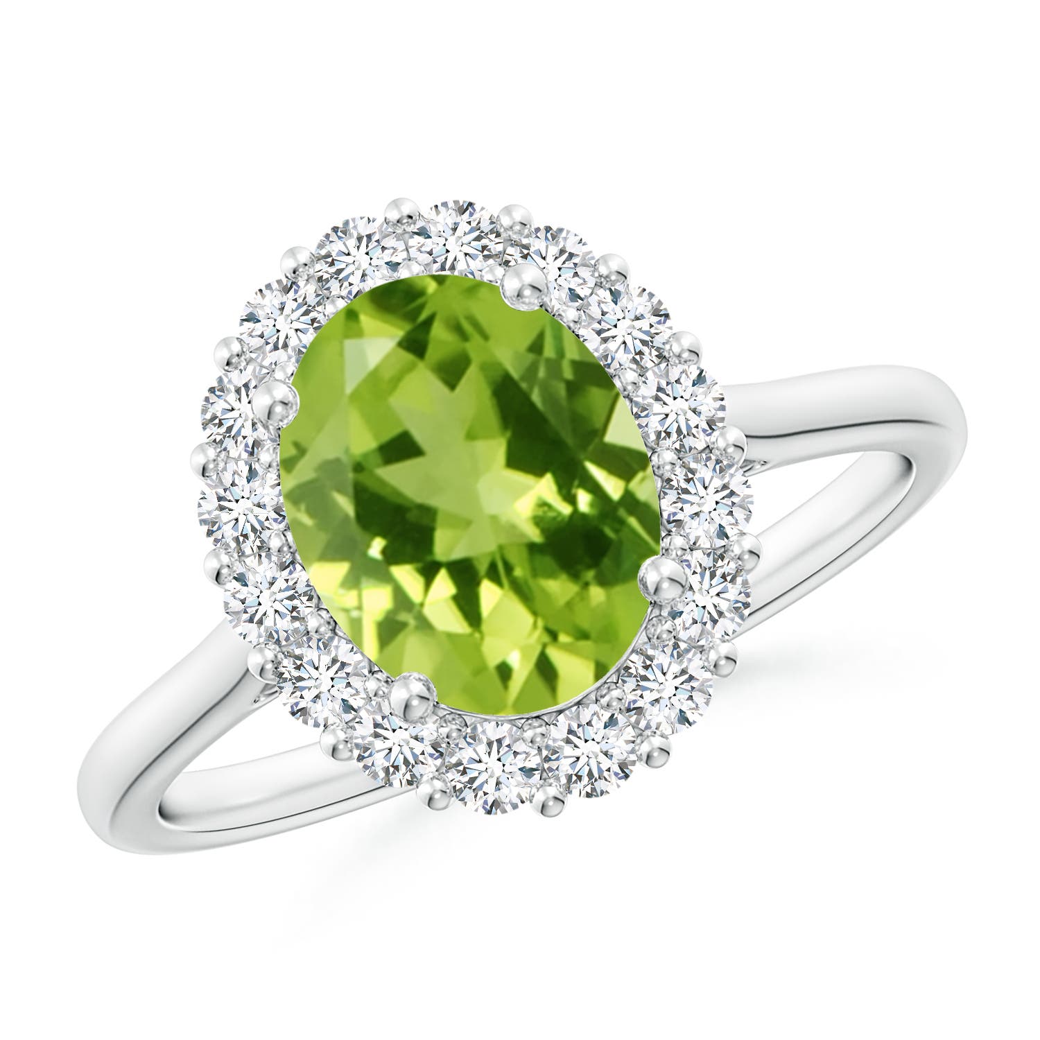 AAA - Peridot / 2.3 CT / 14 KT White Gold