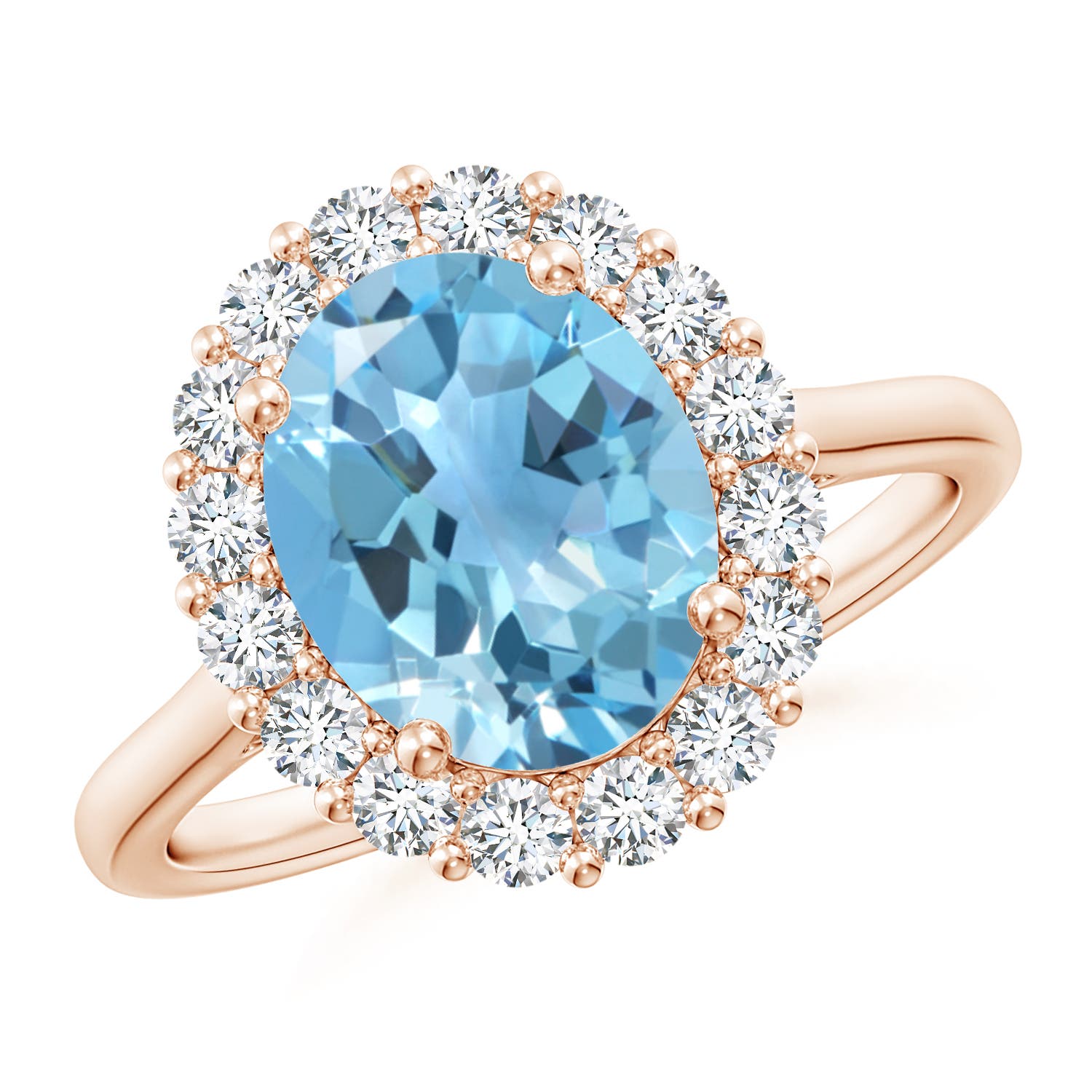 A - Swiss Blue Topaz / 3.81 CT / 14 KT Rose Gold