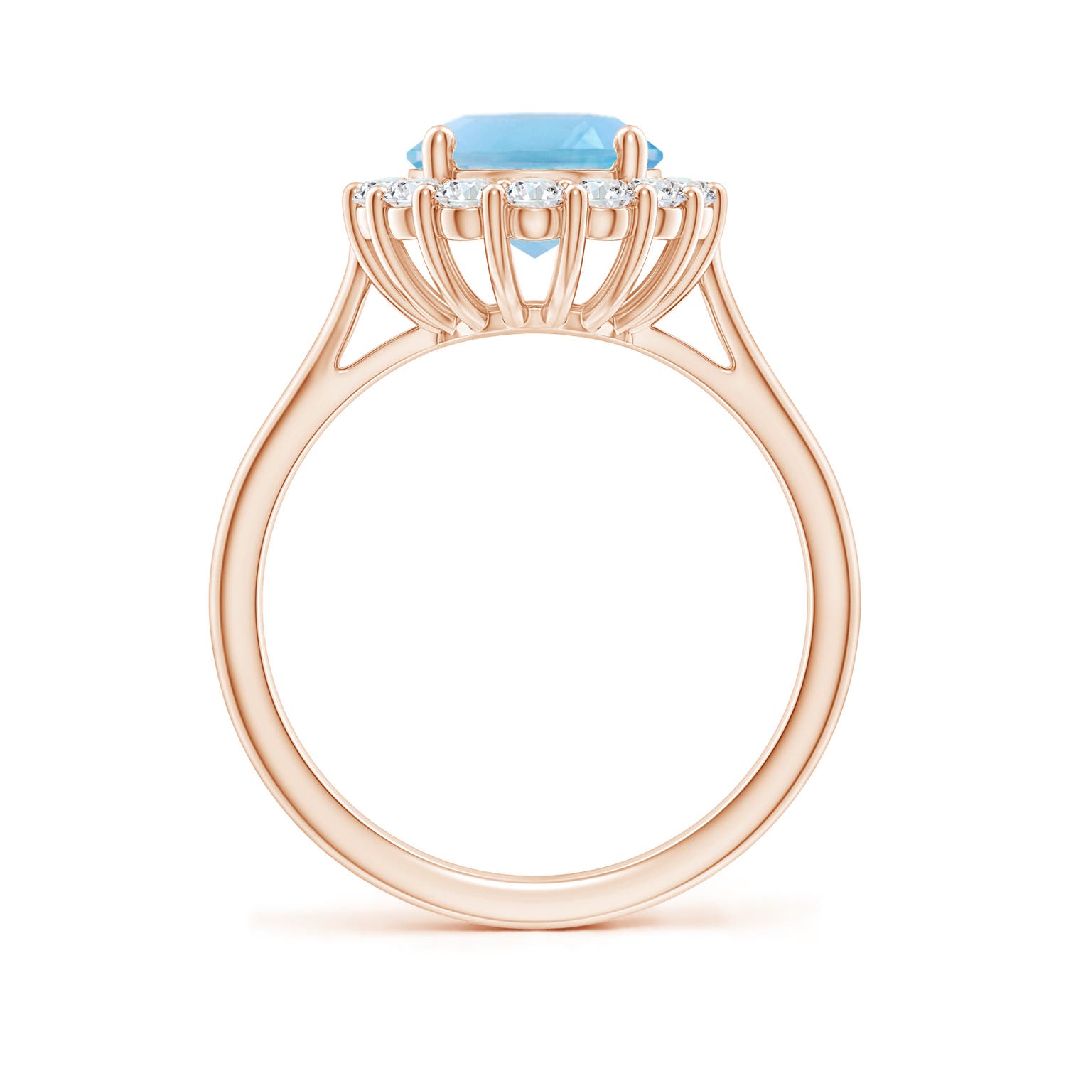 A - Swiss Blue Topaz / 3.81 CT / 14 KT Rose Gold