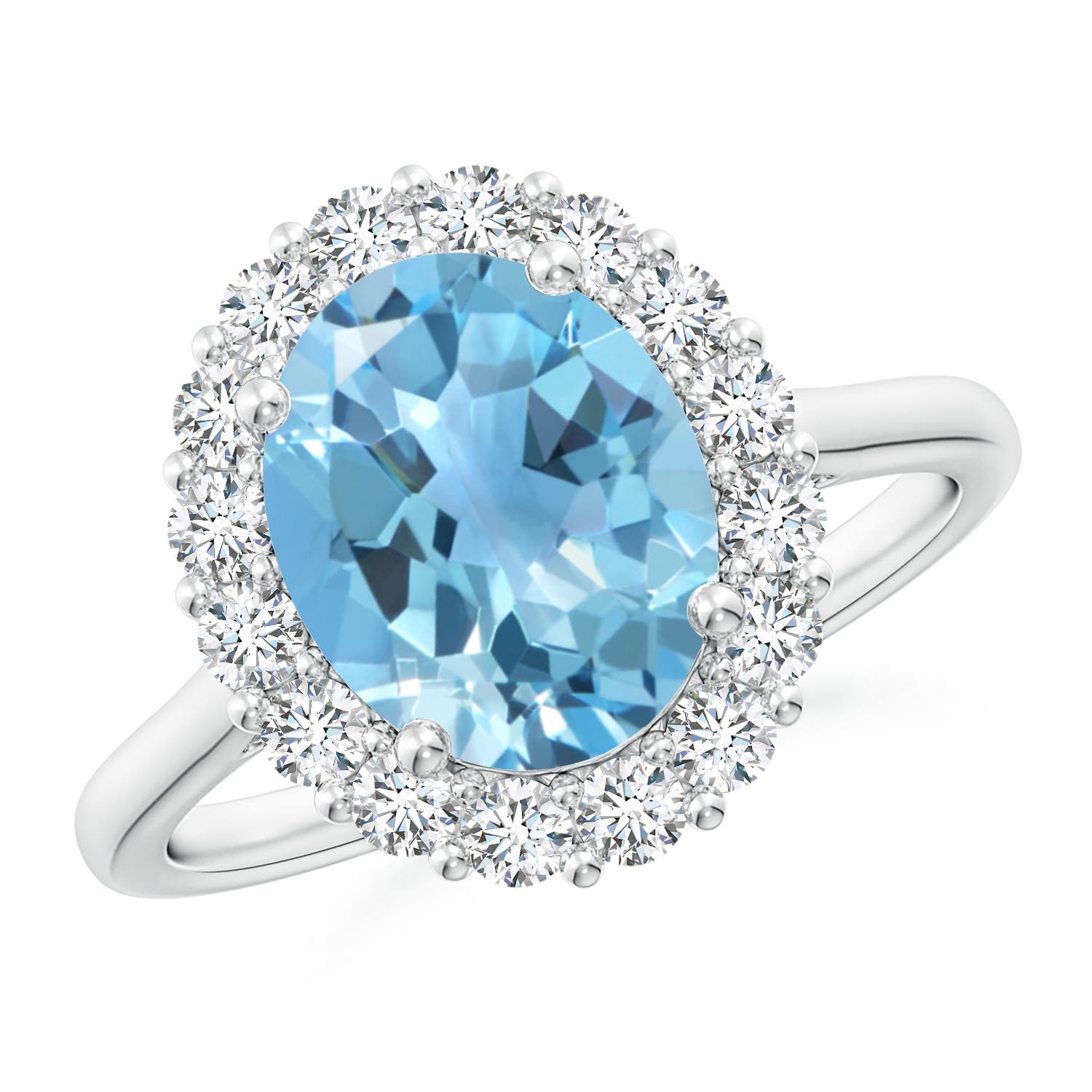 A - Swiss Blue Topaz / 3.81 CT / 14 KT White Gold