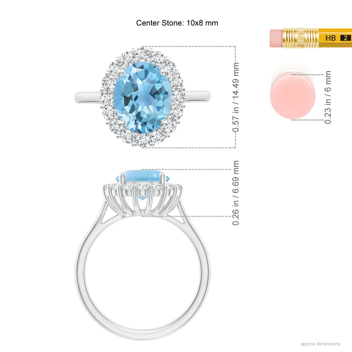 A - Swiss Blue Topaz / 3.81 CT / 14 KT White Gold