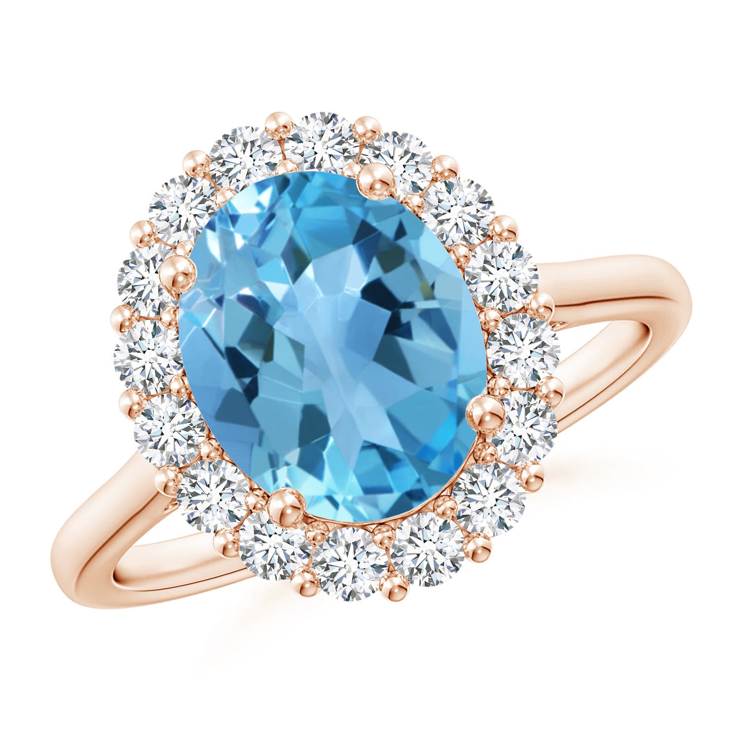 AA - Swiss Blue Topaz / 3.81 CT / 14 KT Rose Gold