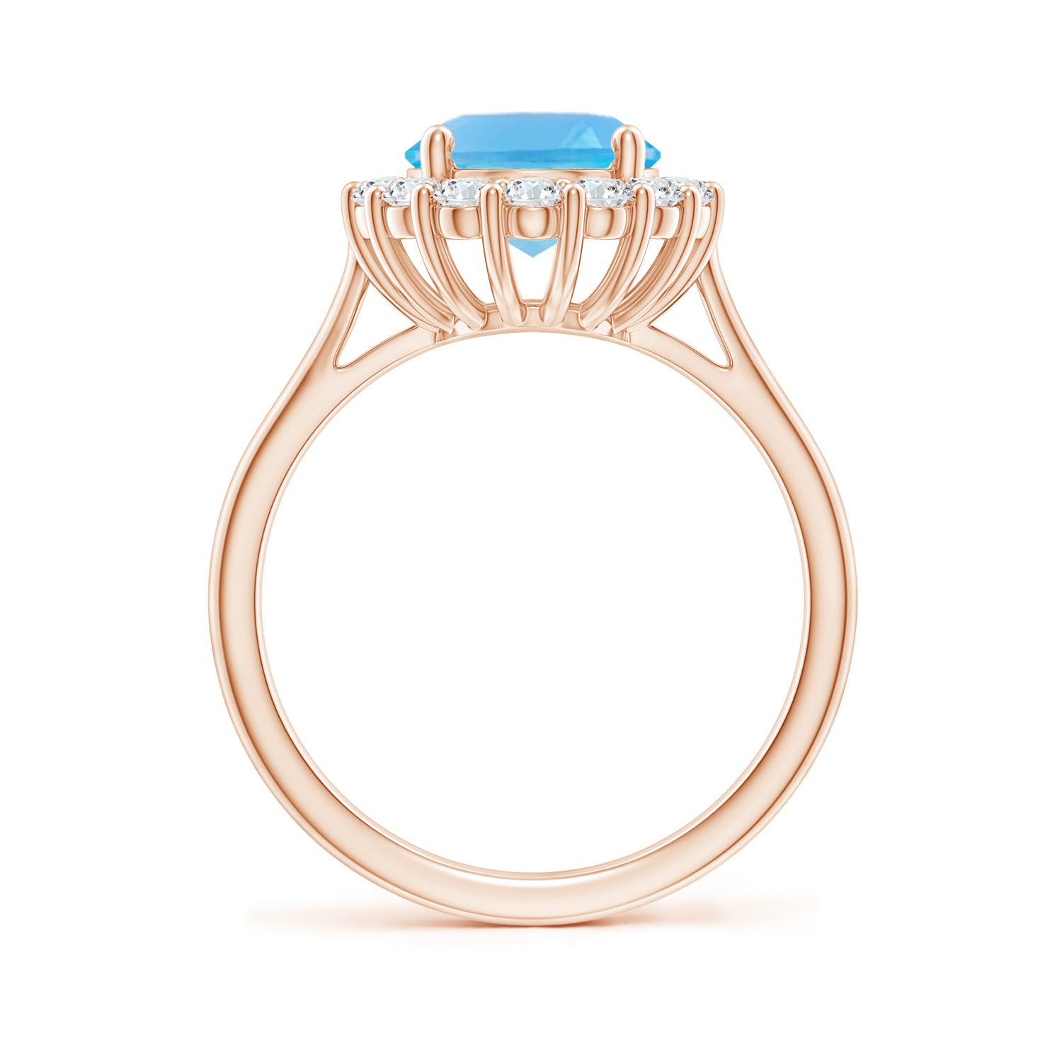 AA - Swiss Blue Topaz / 3.81 CT / 14 KT Rose Gold