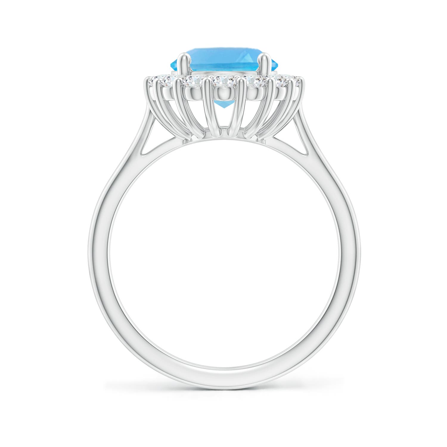 AA - Swiss Blue Topaz / 3.81 CT / 14 KT White Gold