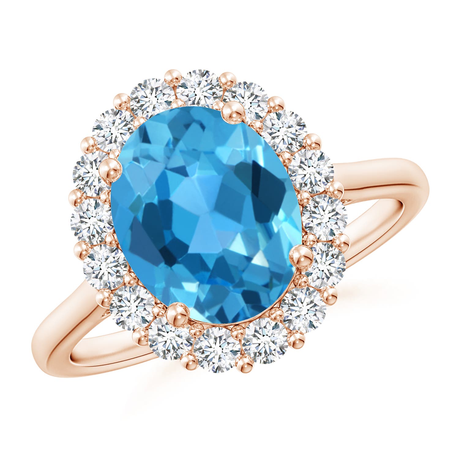 AAA - Swiss Blue Topaz / 3.81 CT / 14 KT Rose Gold