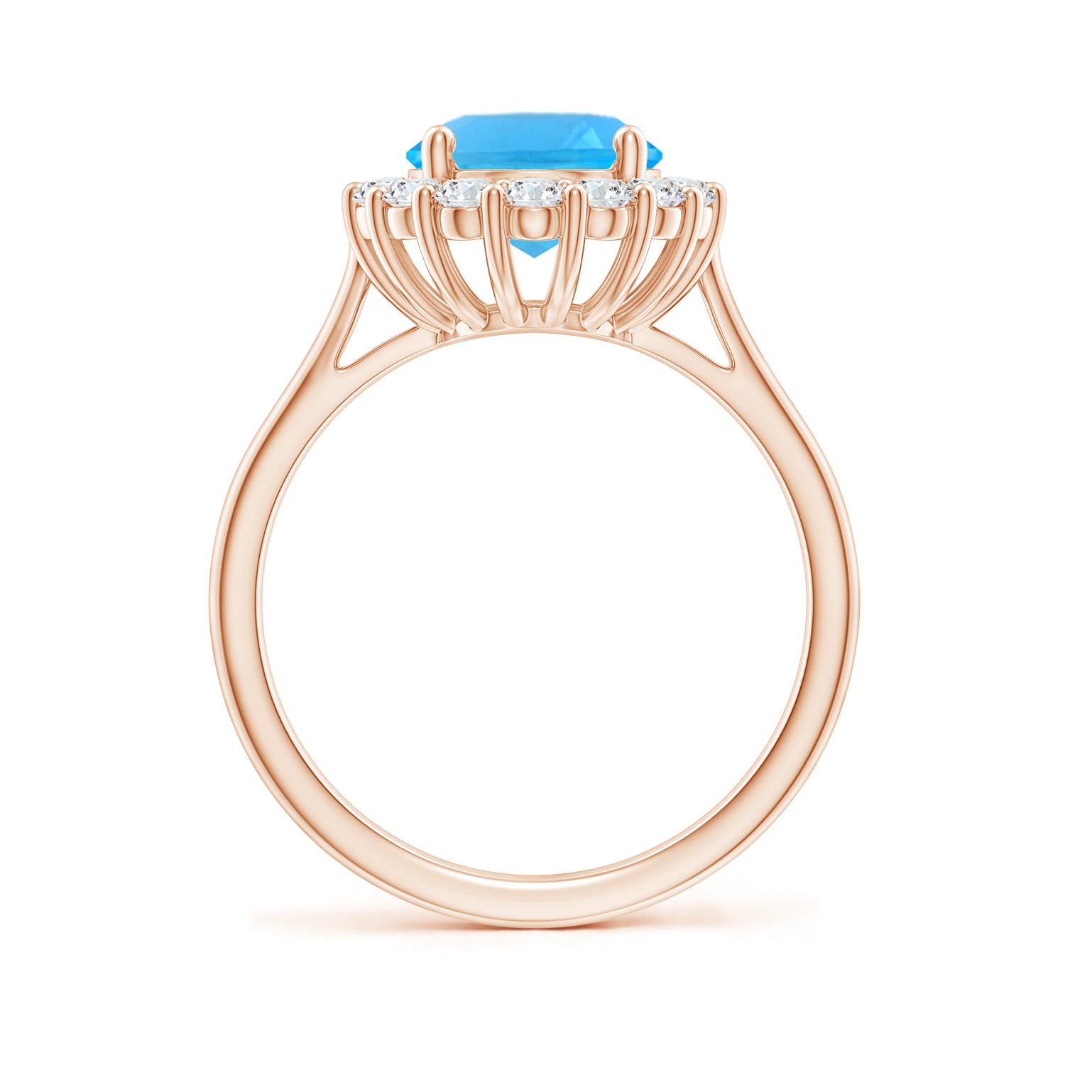 AAA - Swiss Blue Topaz / 3.81 CT / 14 KT Rose Gold