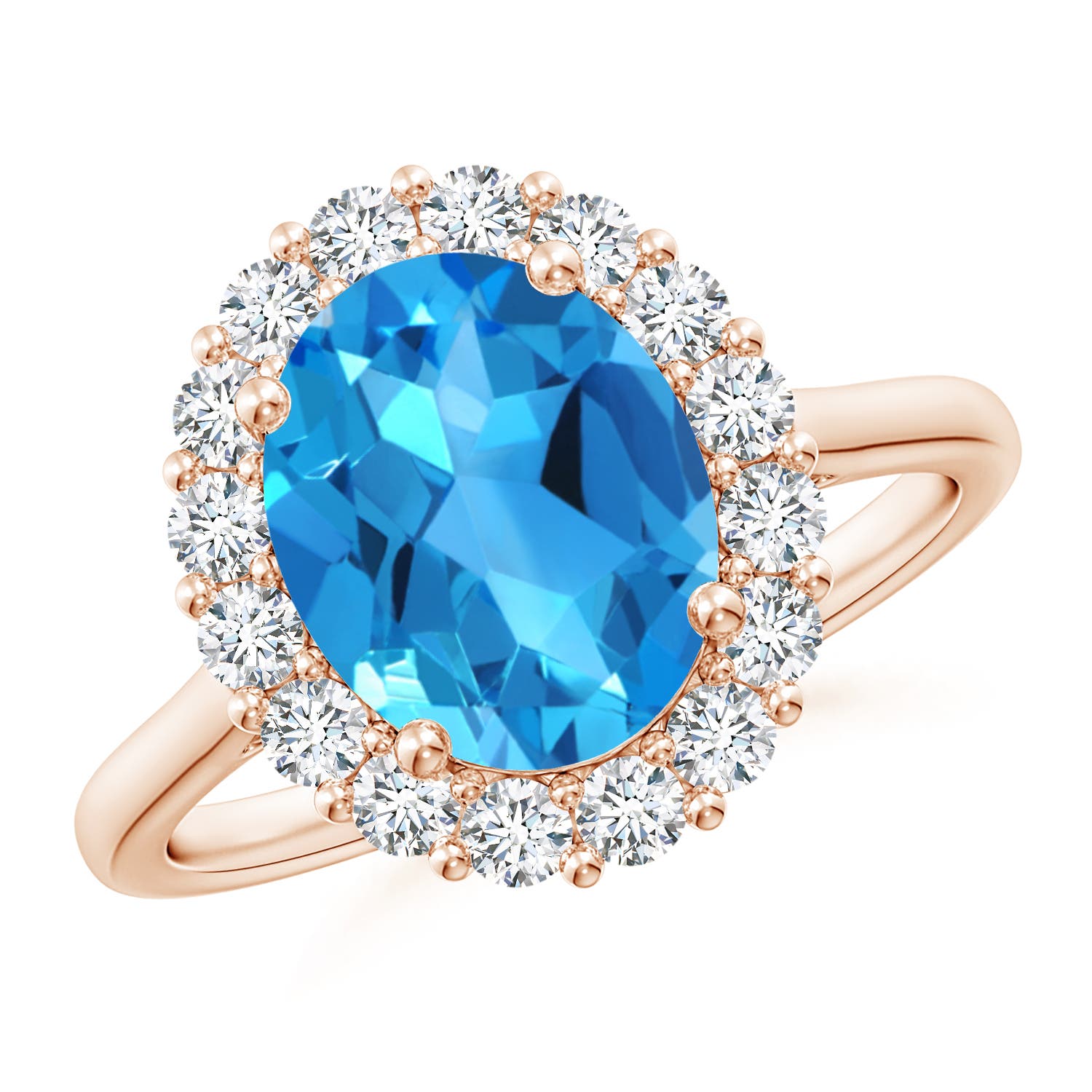 AAAA - Swiss Blue Topaz / 3.81 CT / 14 KT Rose Gold