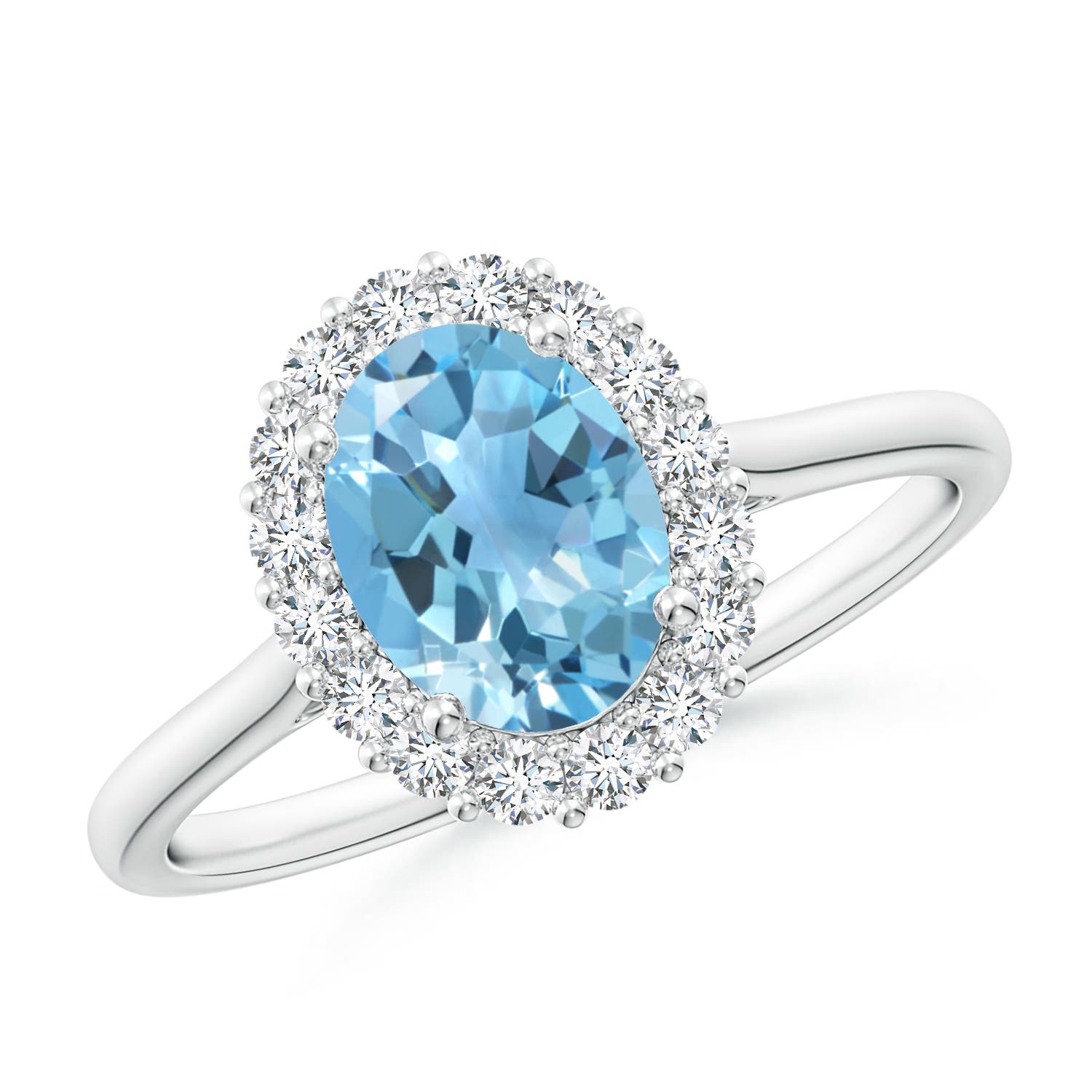 A - Swiss Blue Topaz / 1.79 CT / 14 KT White Gold