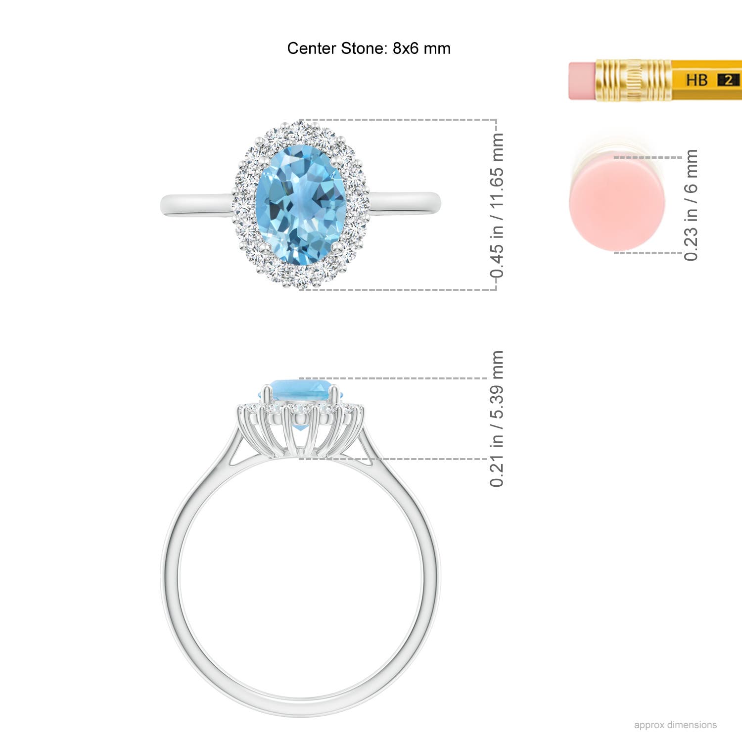 A - Swiss Blue Topaz / 1.79 CT / 14 KT White Gold