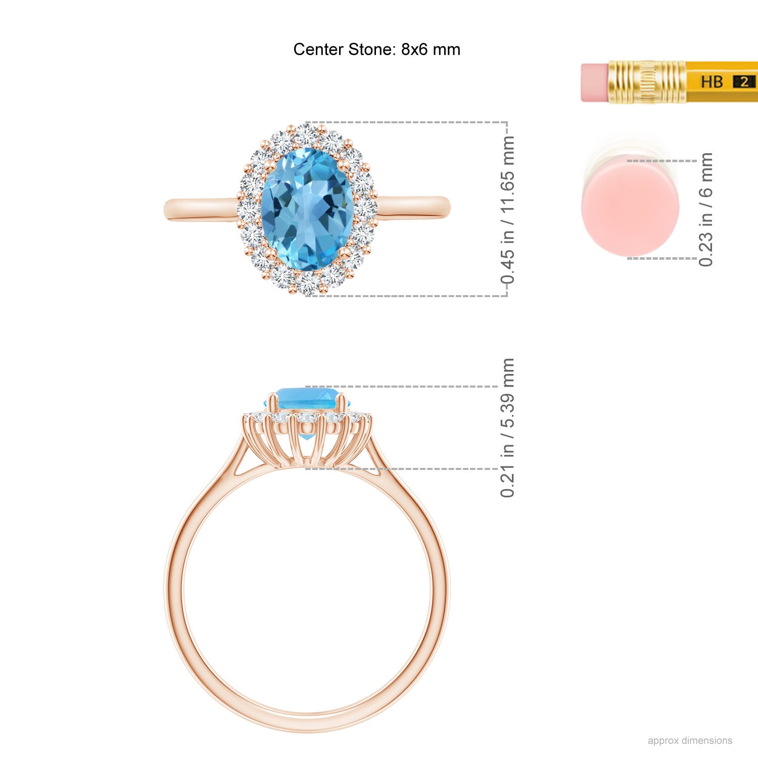 AA - Swiss Blue Topaz / 1.79 CT / 14 KT Rose Gold