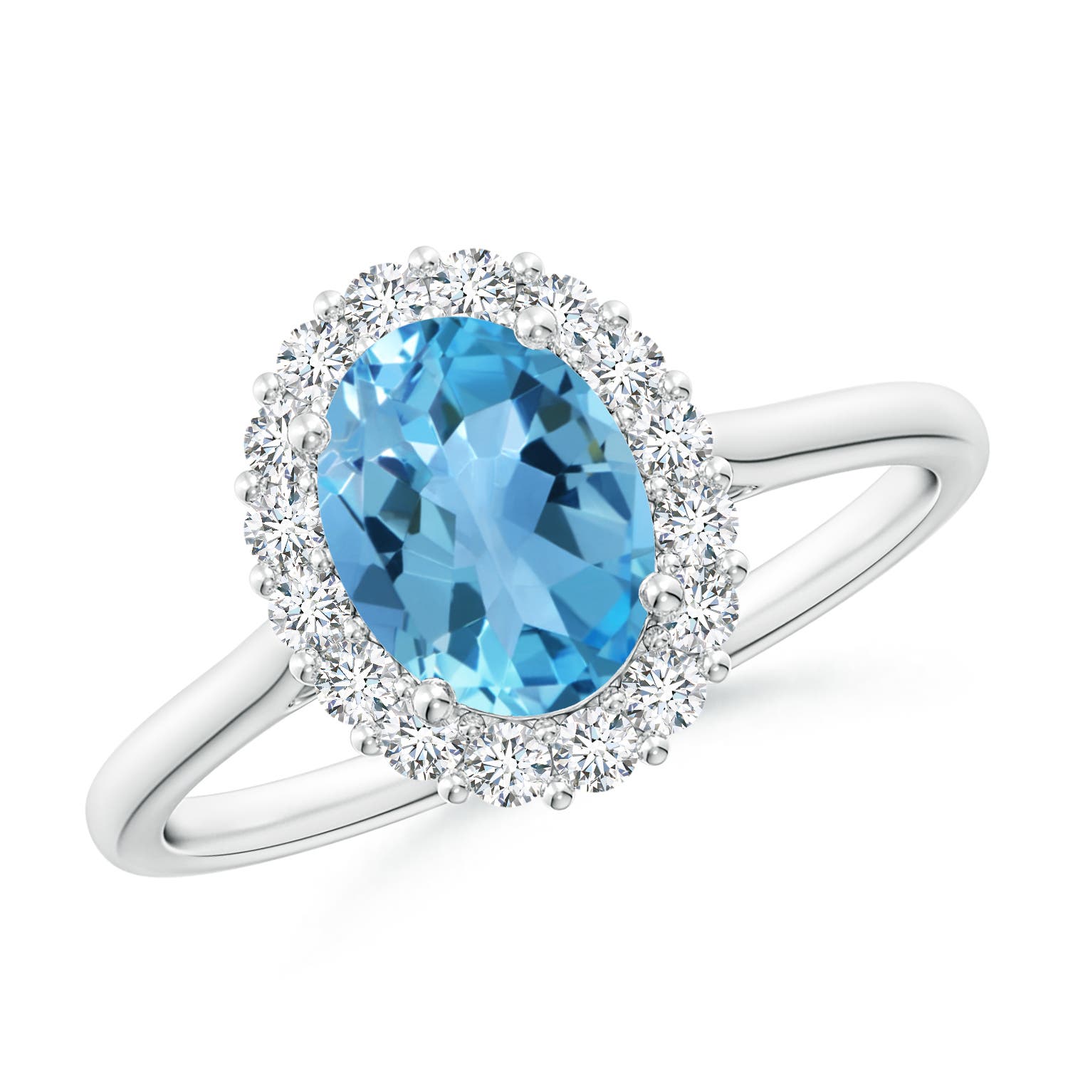 AA - Swiss Blue Topaz / 1.79 CT / 14 KT White Gold