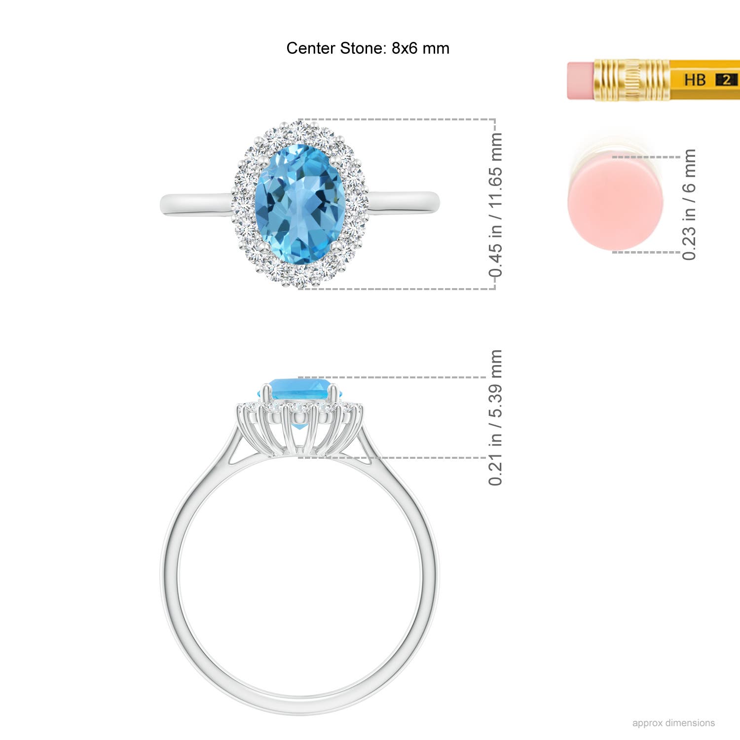 AA - Swiss Blue Topaz / 1.79 CT / 14 KT White Gold