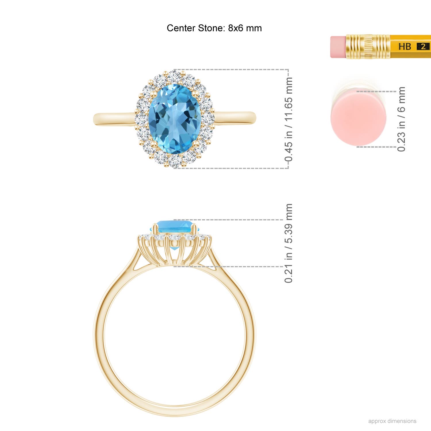 AA - Swiss Blue Topaz / 1.79 CT / 14 KT Yellow Gold