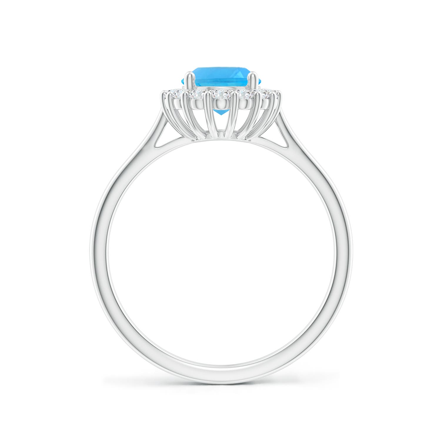 AAA - Swiss Blue Topaz / 1.79 CT / 14 KT White Gold