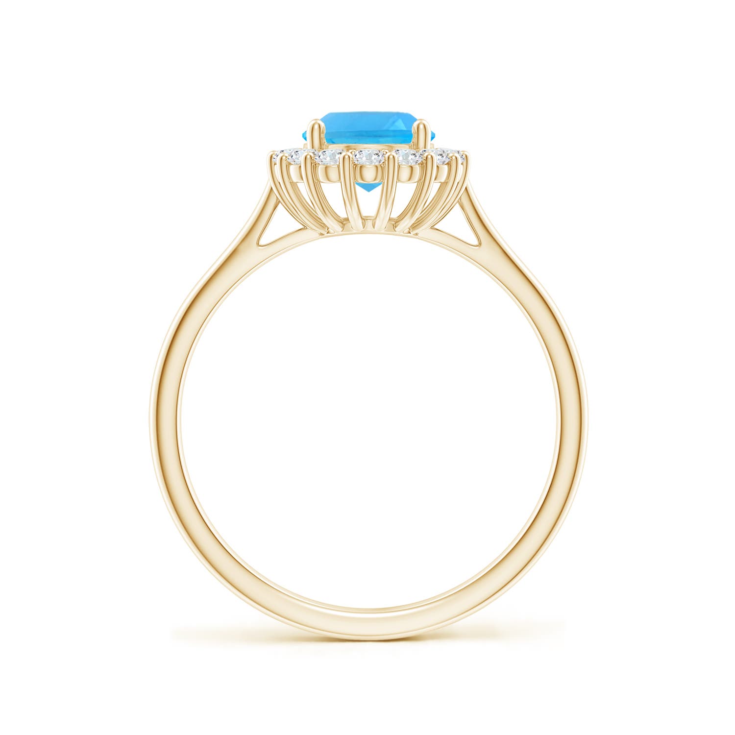 AAA - Swiss Blue Topaz / 1.79 CT / 14 KT Yellow Gold