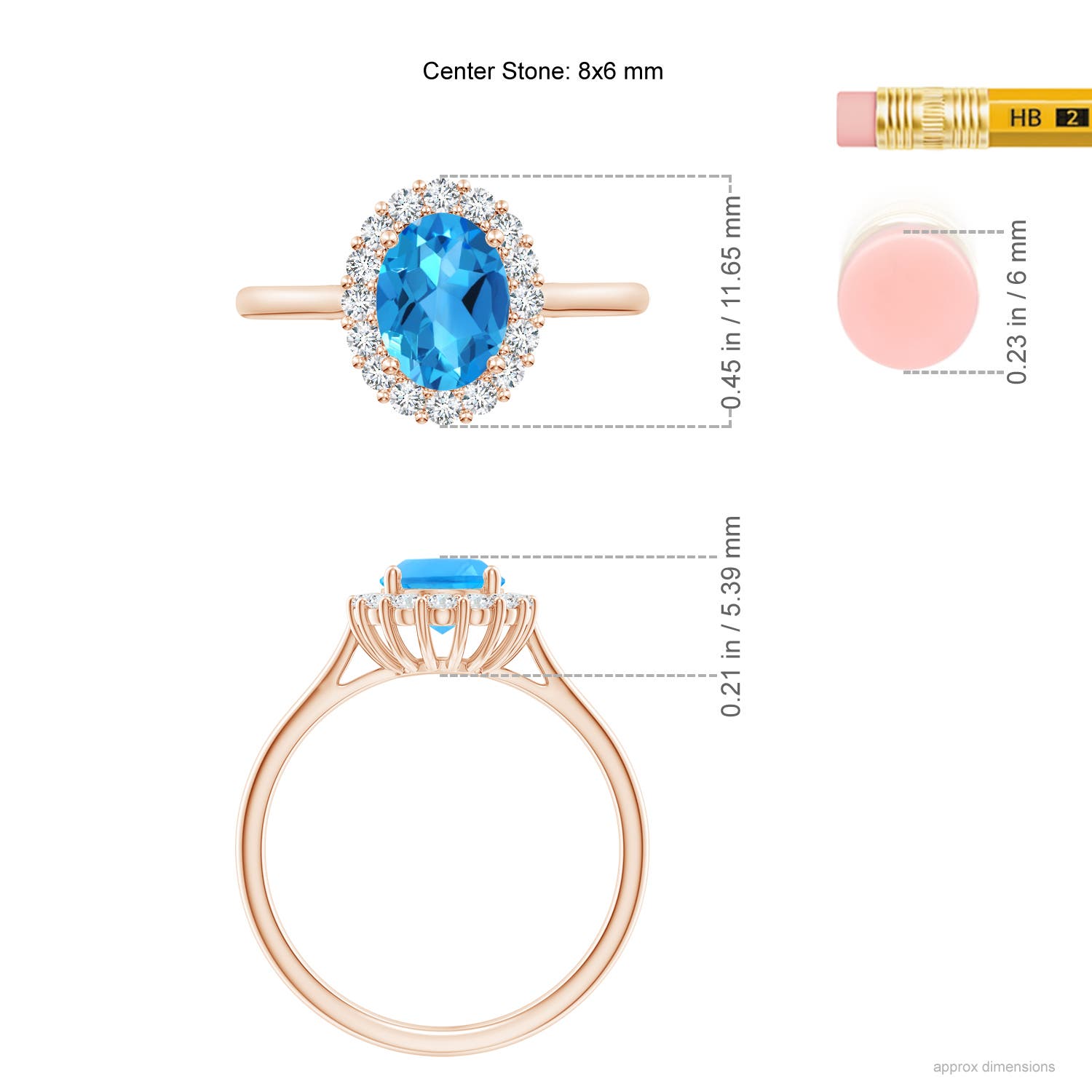 AAAA - Swiss Blue Topaz / 1.79 CT / 14 KT Rose Gold