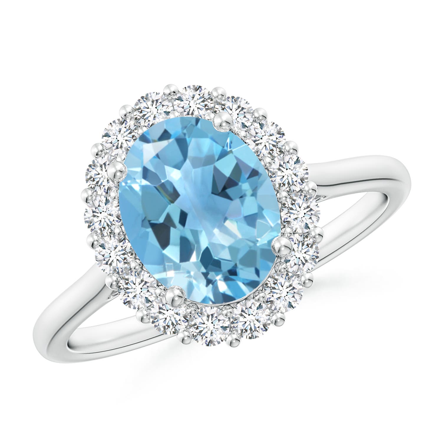 A - Swiss Blue Topaz / 2.65 CT / 14 KT White Gold