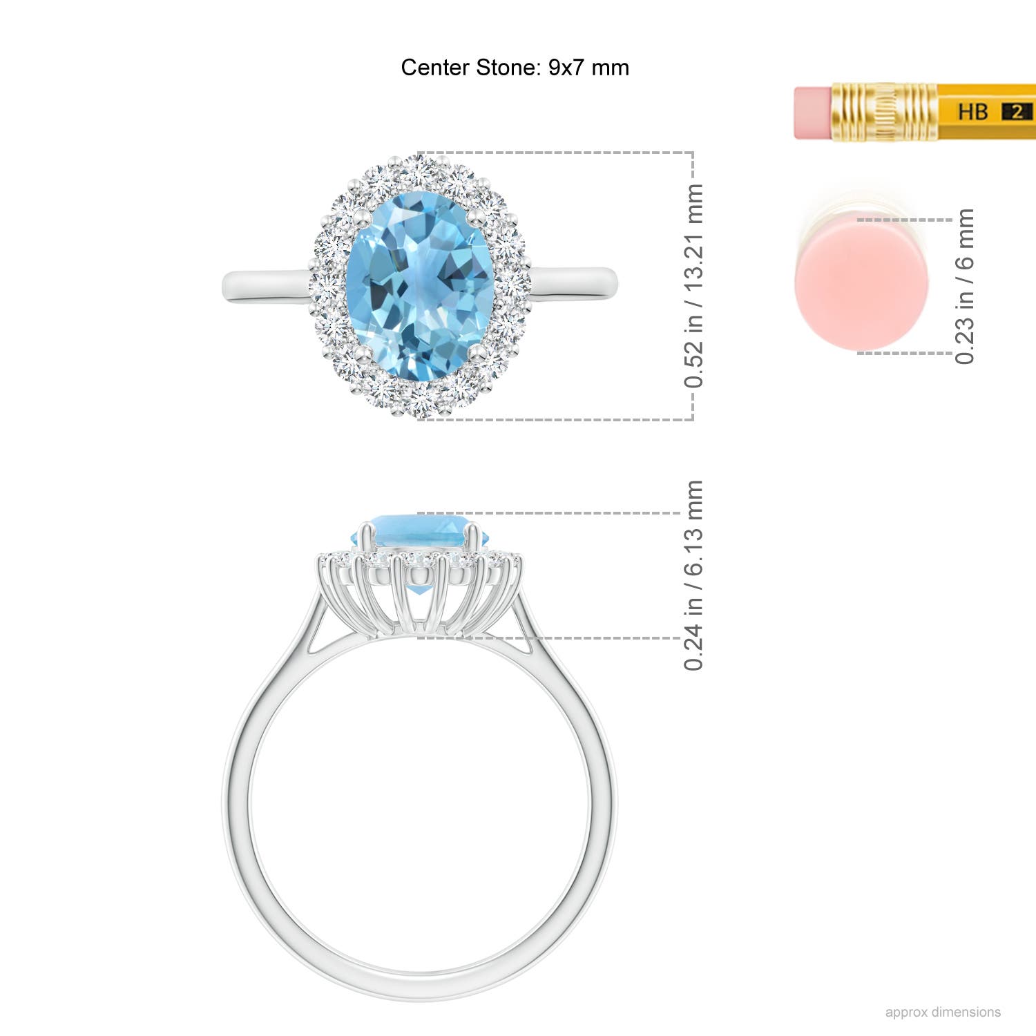 A - Swiss Blue Topaz / 2.65 CT / 14 KT White Gold