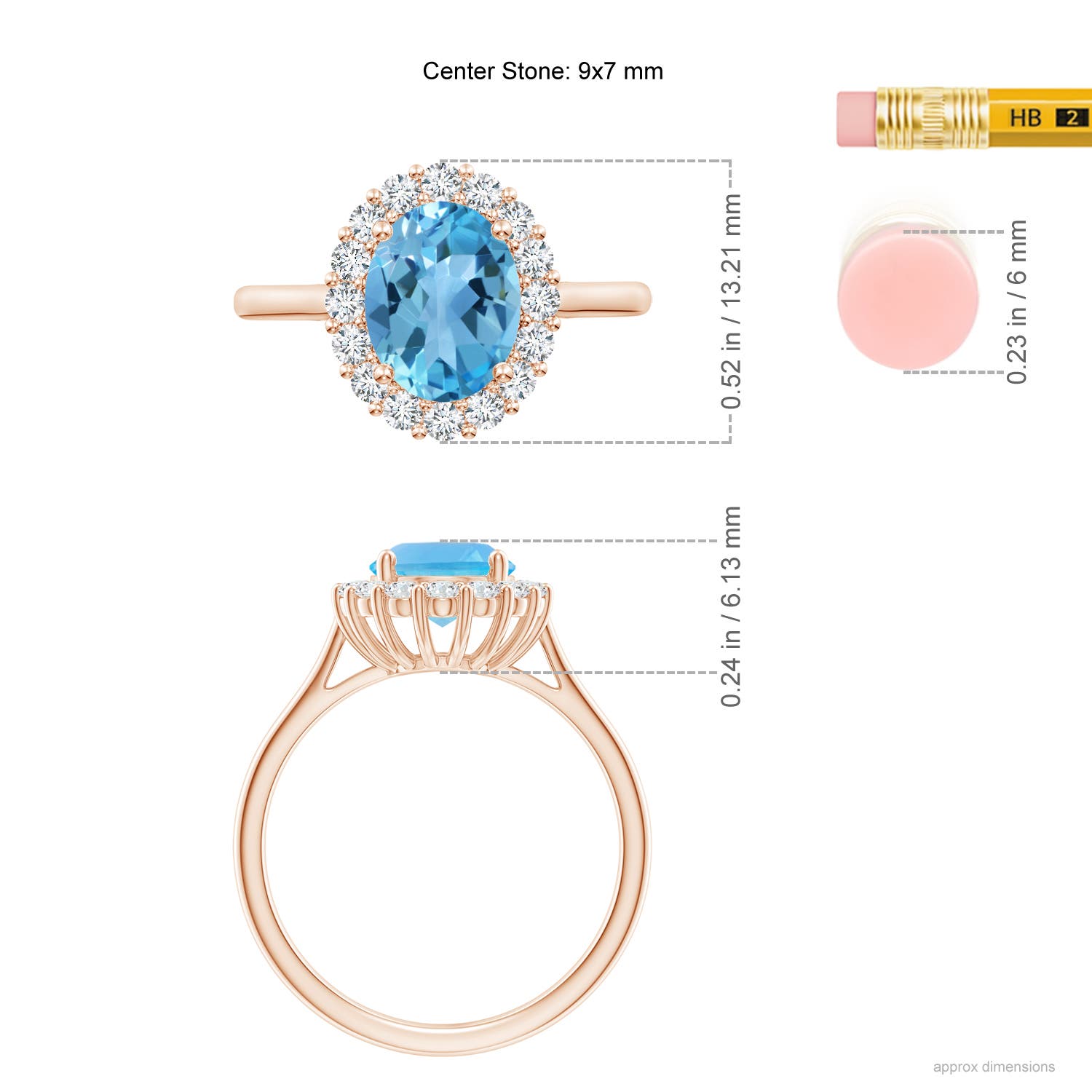 AA - Swiss Blue Topaz / 2.65 CT / 14 KT Rose Gold